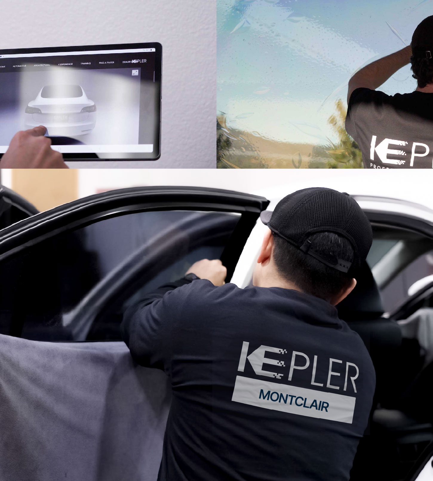 Automotive Window Tinting Expert Applying Film in Montclair, New Jersey