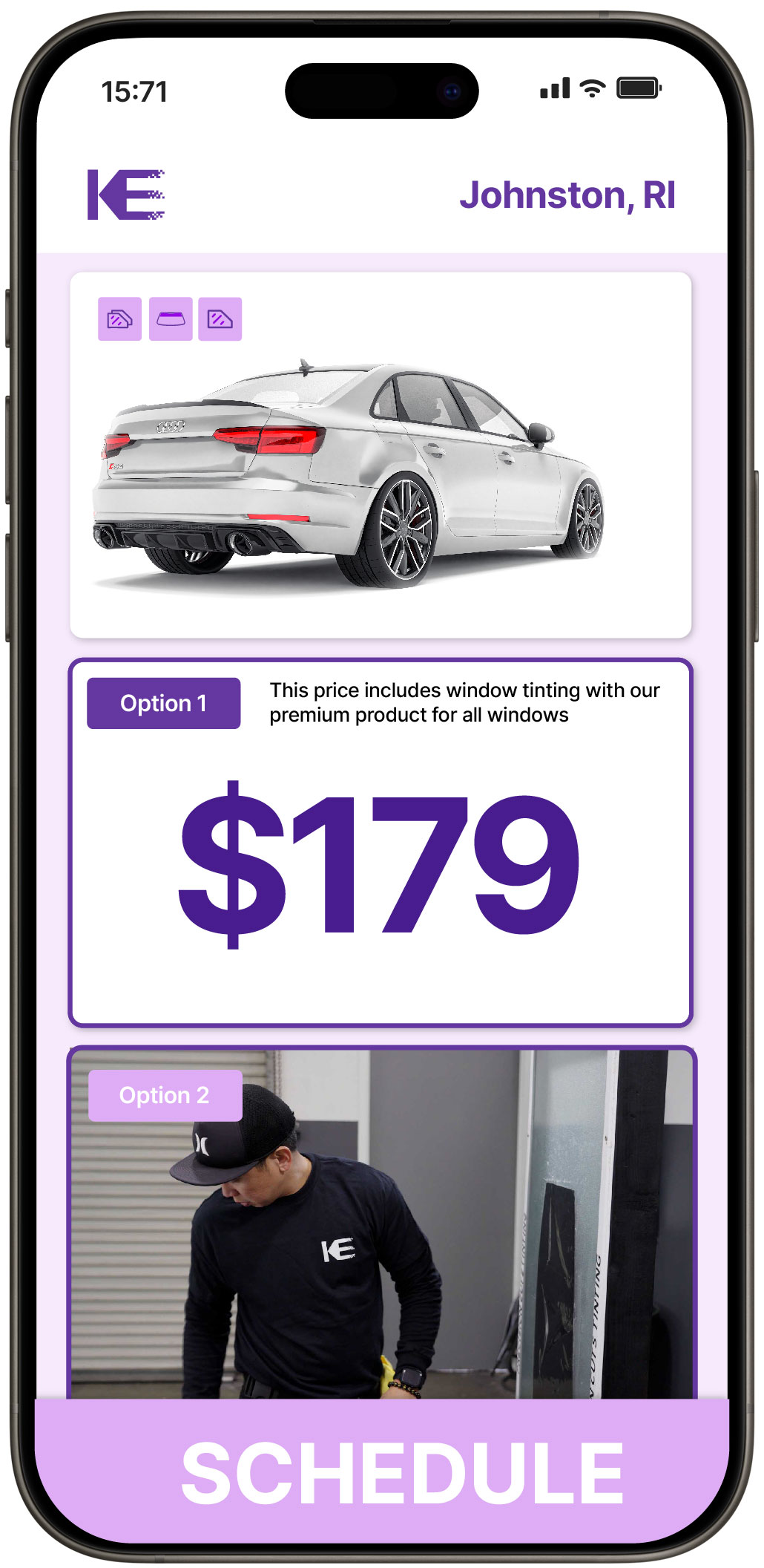 View Competitive Car Window Tinting Rates in Johnston, Rhode Island