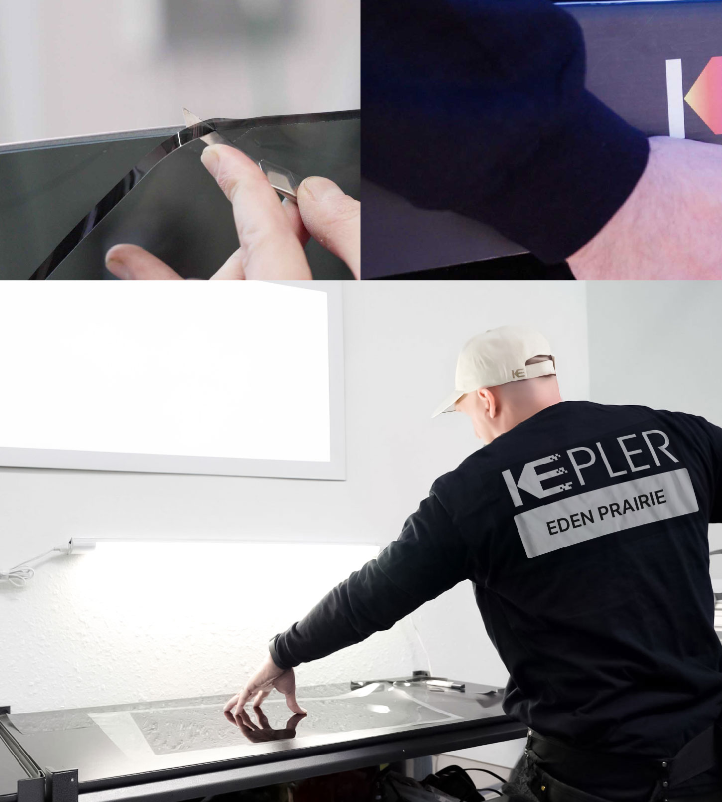 Window Tinting Specialist Cutting Film in Eden Prairie, Minnesota