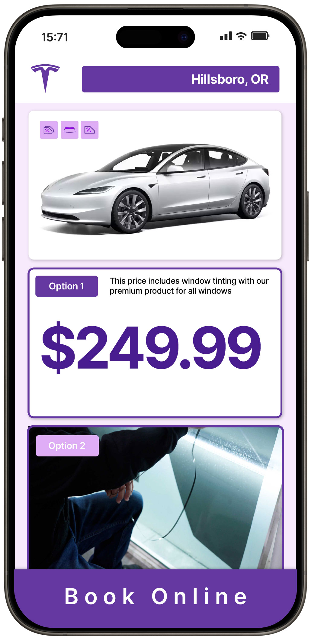 View Competitive Tesla Window Tinting Prices in Hillsboro, Oregon