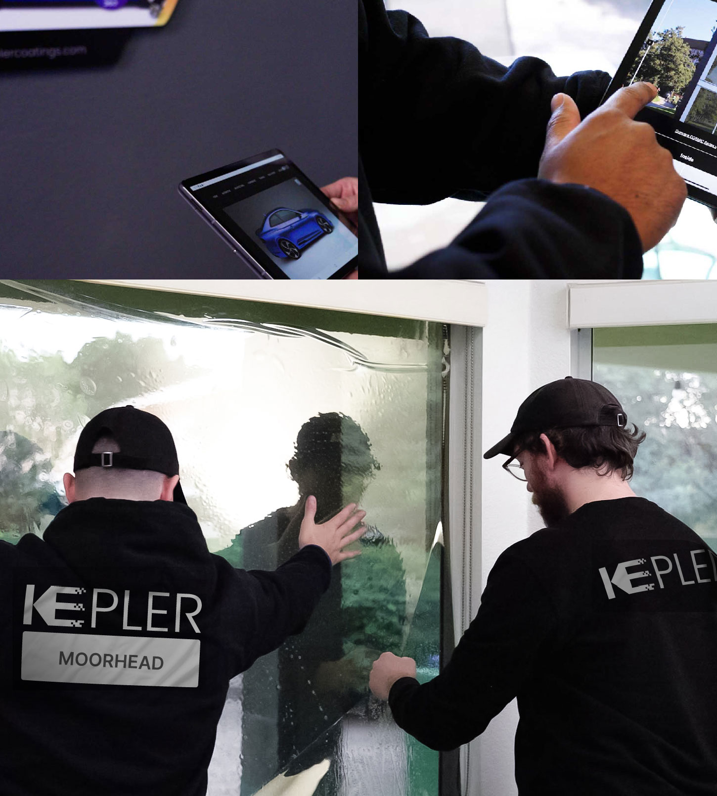 Expert Technician Applying Advanced Window Tint to Home in Moorhead