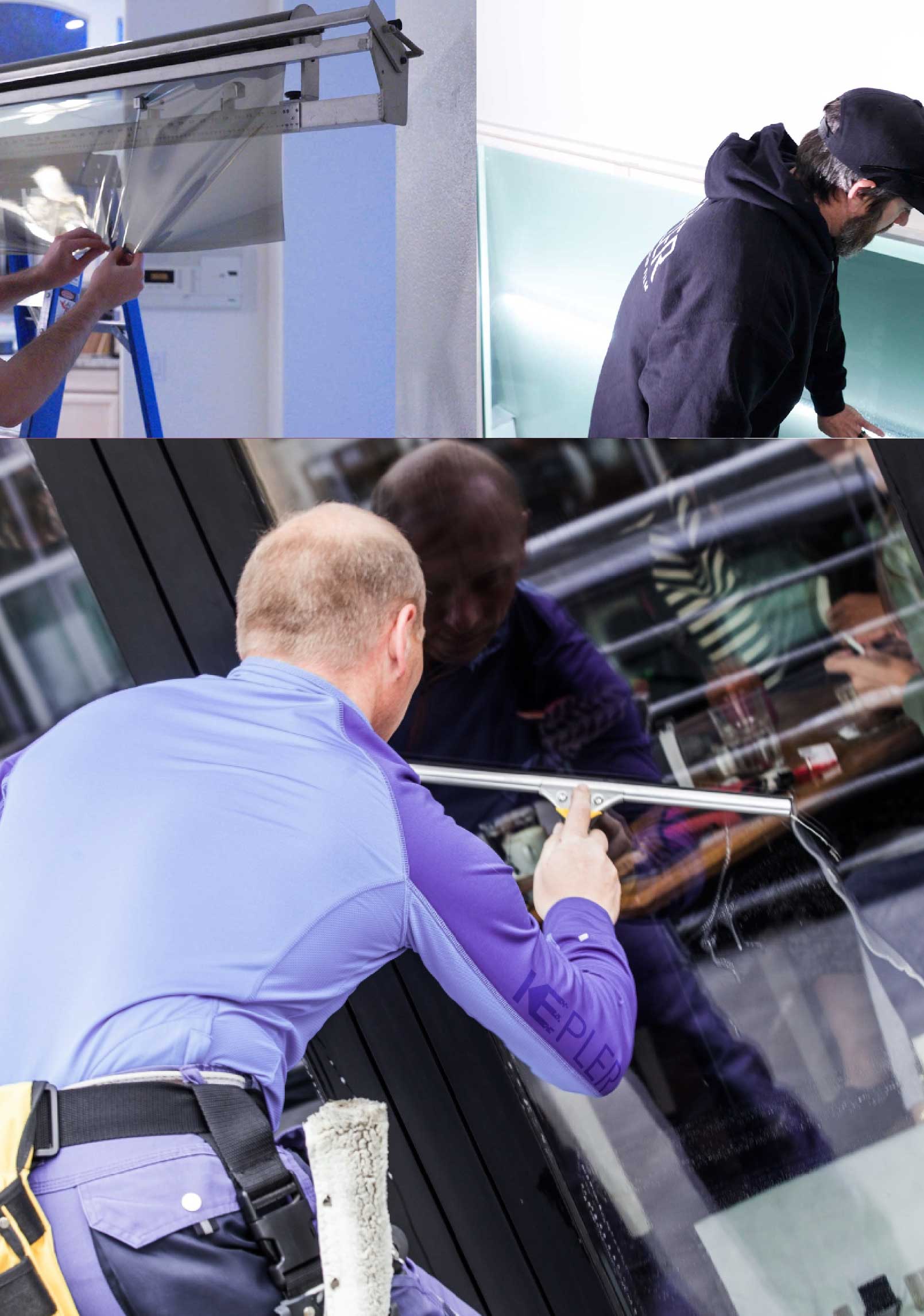 Kepler Expert Applying Anti-Graffiti Window Film to a Milledgeville Shop Front