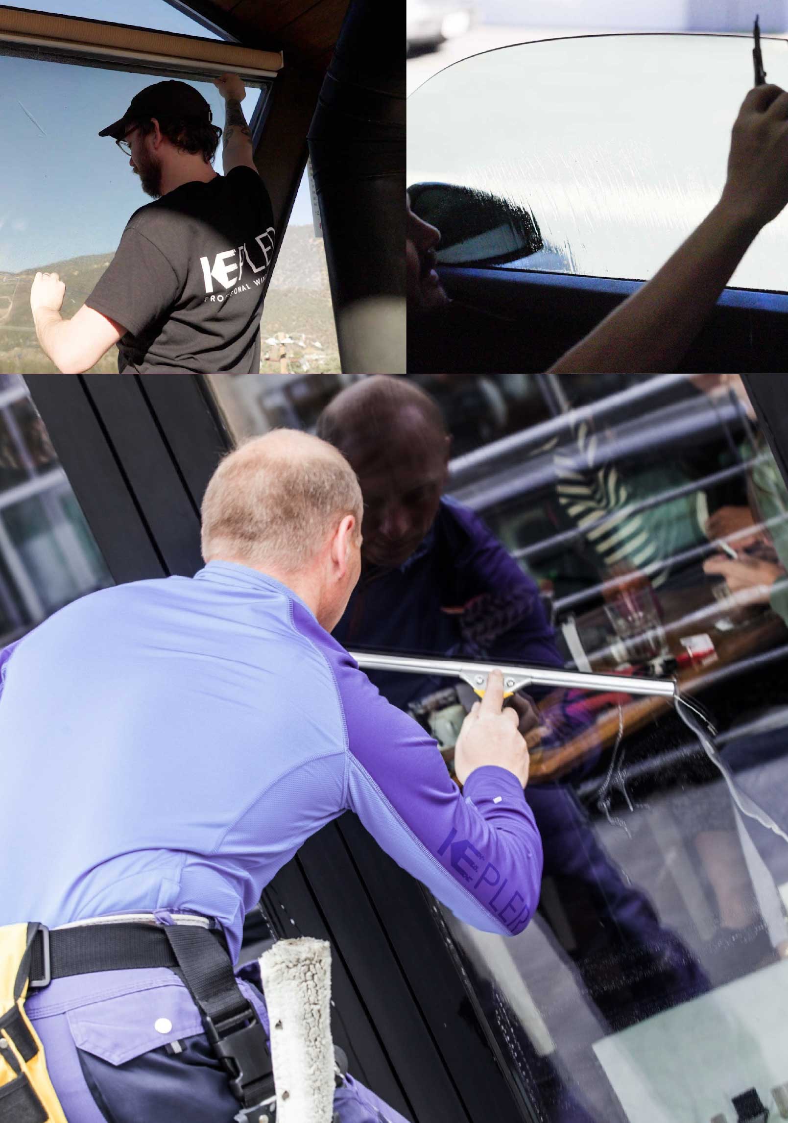 Kepler Professional Applying Anti-Graffiti Window Film to a Reno Shop Front