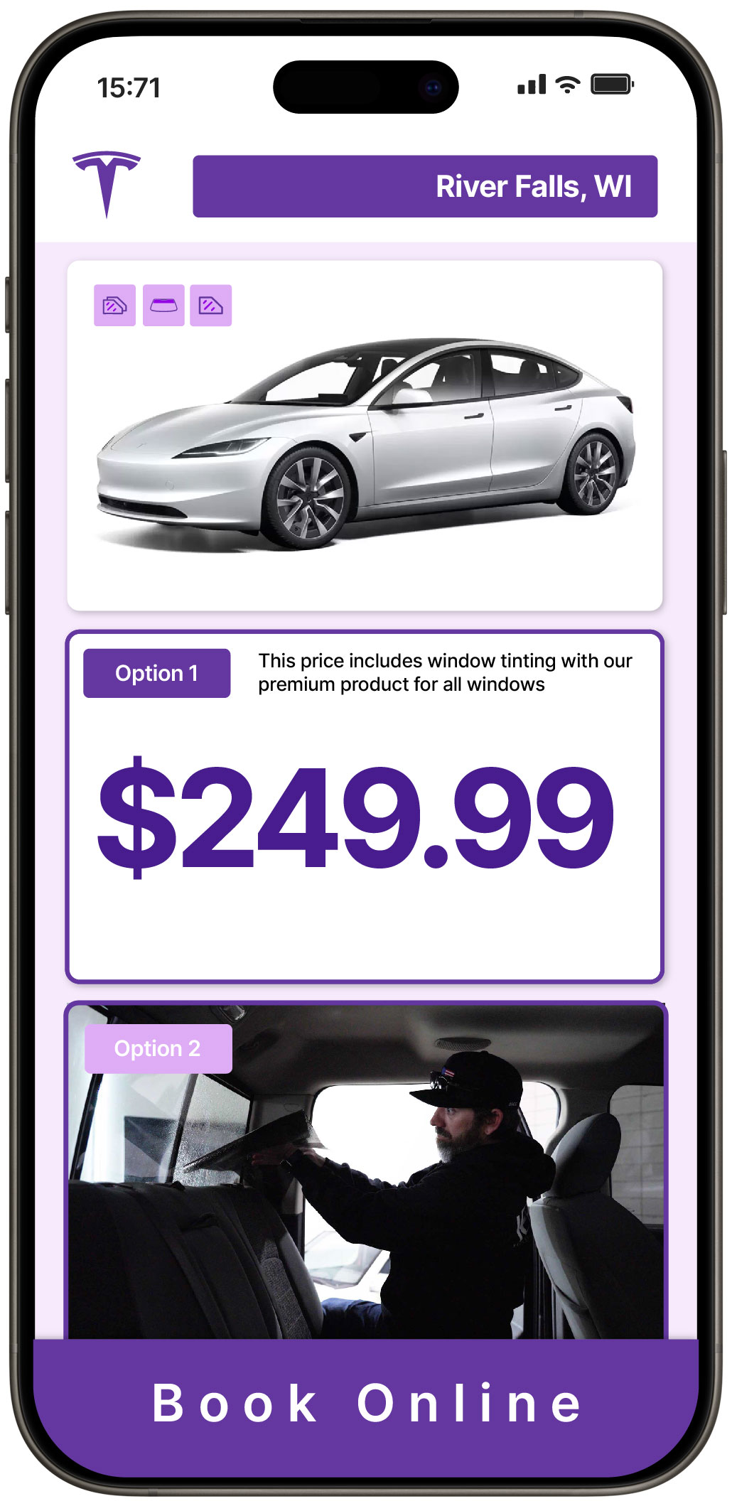 View Reasonable Tesla Window Tinting Rates in River Falls, Wisconsin
