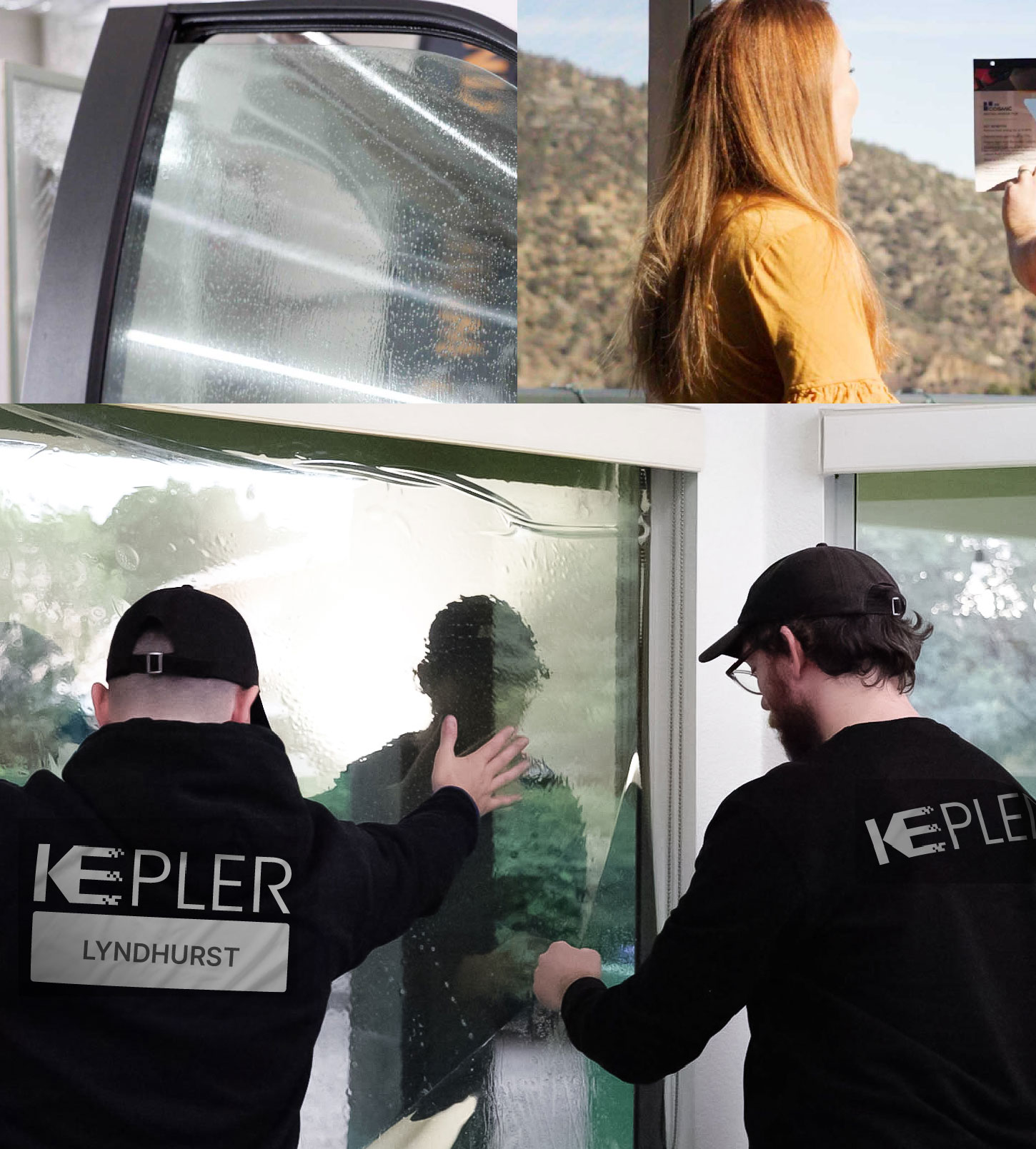 Expert Technician Installing Advanced Window Tint to Home in Lyndhurst
