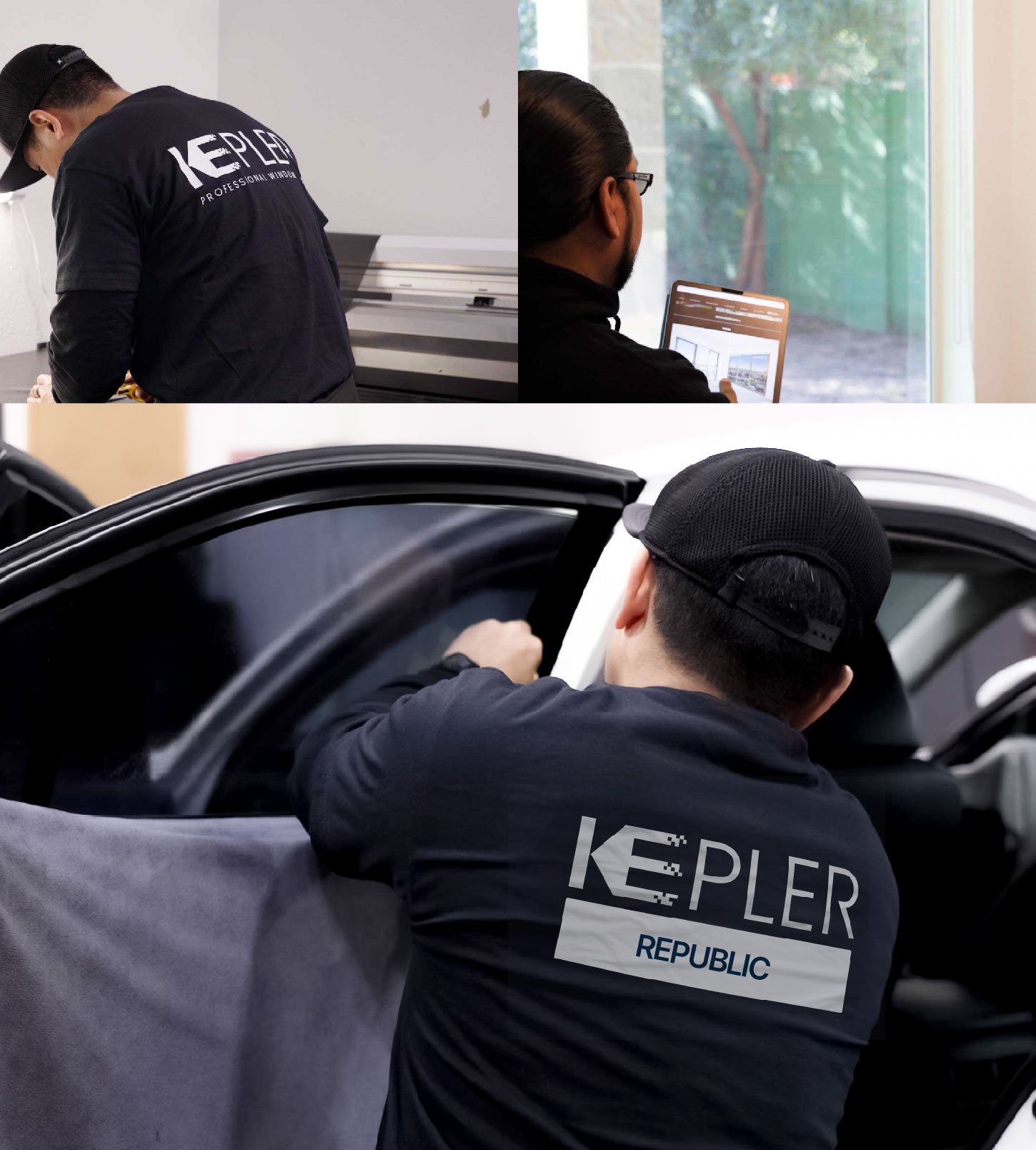 Automotive Window Tinting Expert Applying Film in Republic, Missouri
