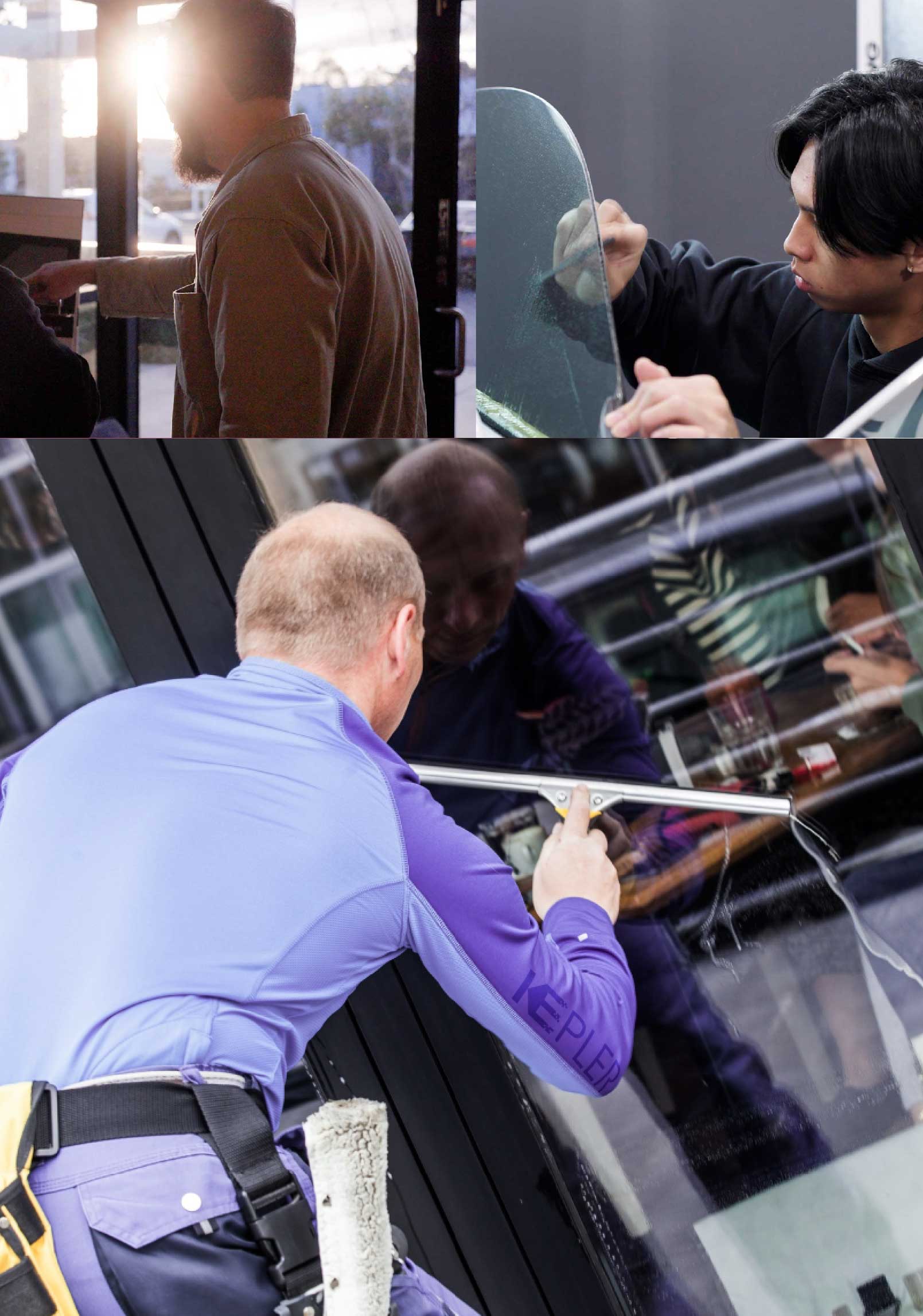 Kepler Expert Applying Anti-Graffiti Window Film to a Waldorf Shop Front