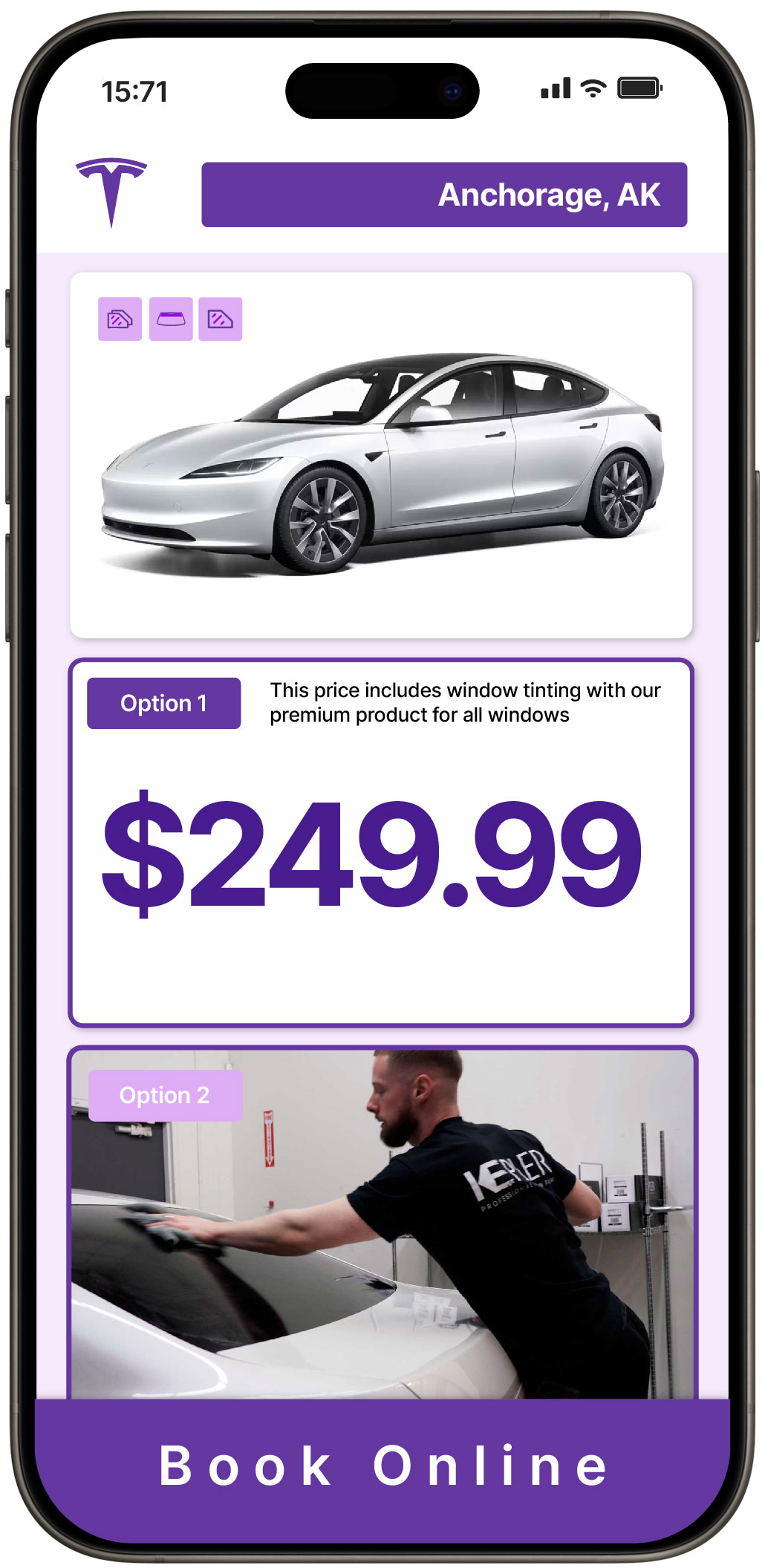 View Competitive Tesla Window Tinting Prices in Anchorage, Alaska
