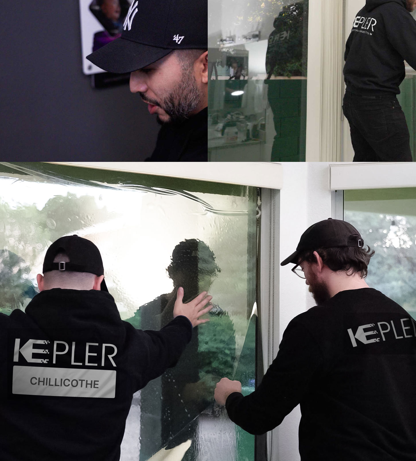 Kepler Technician Installing High-tech Window Tint to Home in Chillicothe