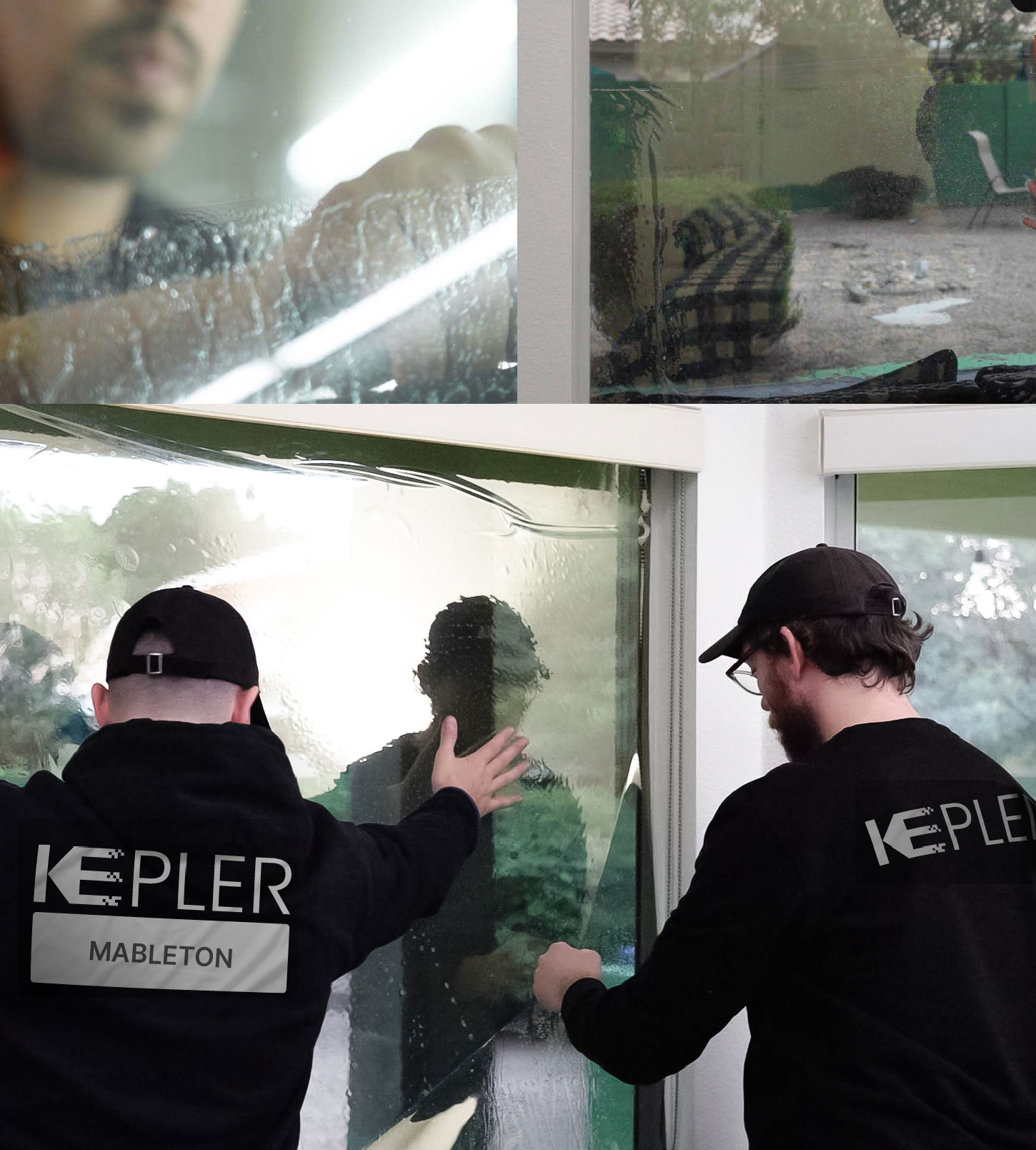 Kepler Technician Fitting Ceramic Window Tint to Home in Mableton