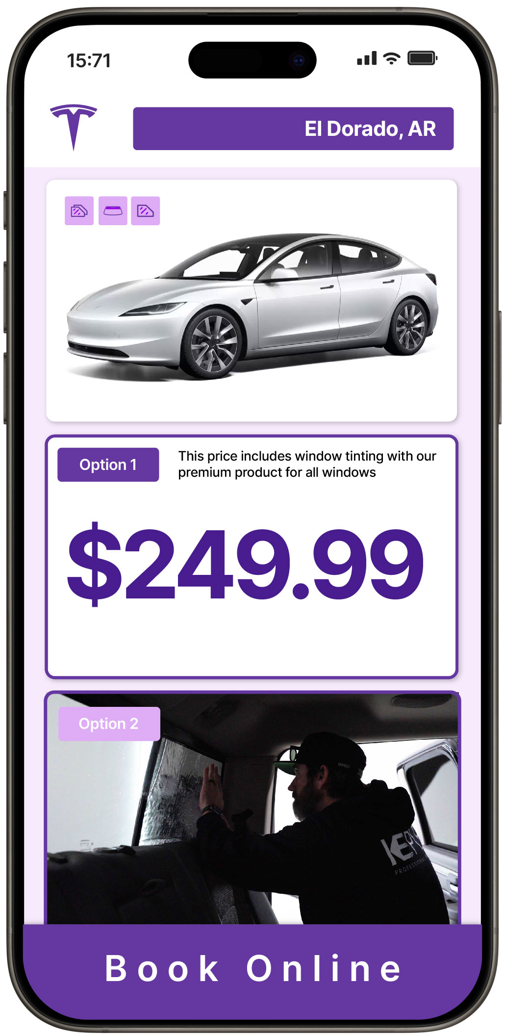 View Affordable Tesla Window Tinting Rates in El Dorado, Arkansas