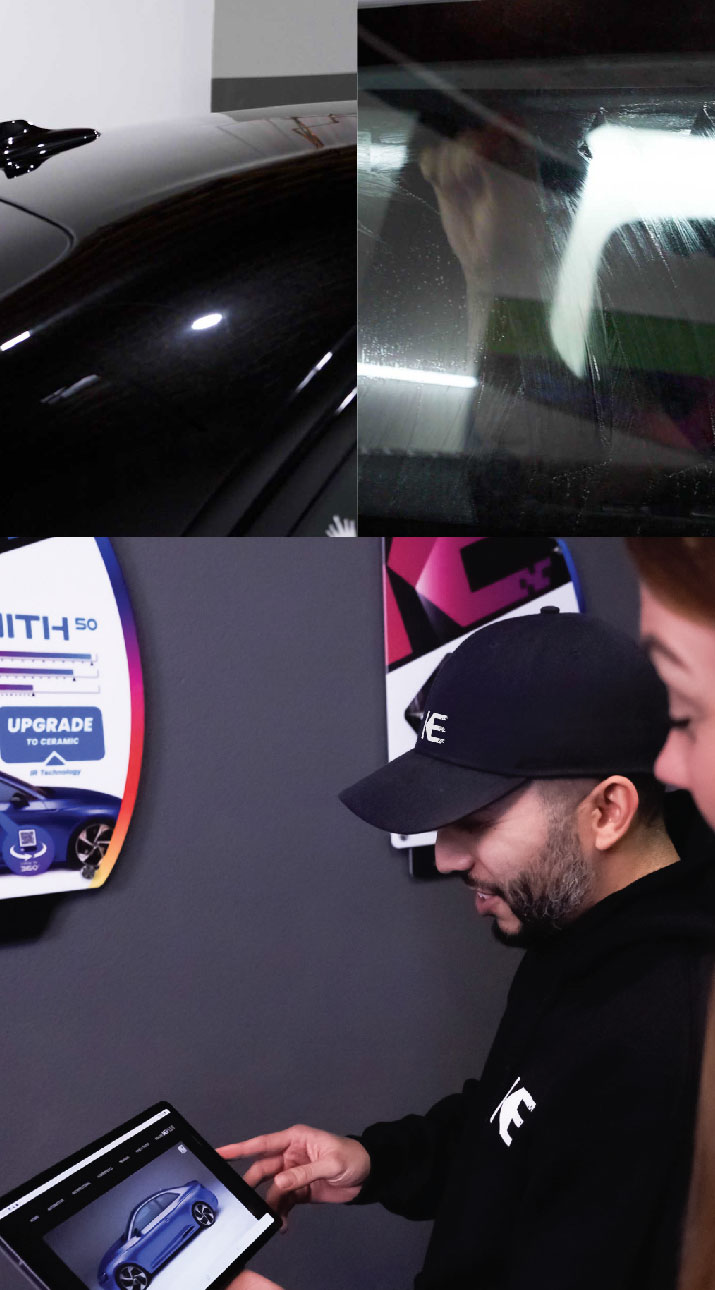 Kepler Dealer Showing Car Window Film Options to Customer in Hays, Kansas