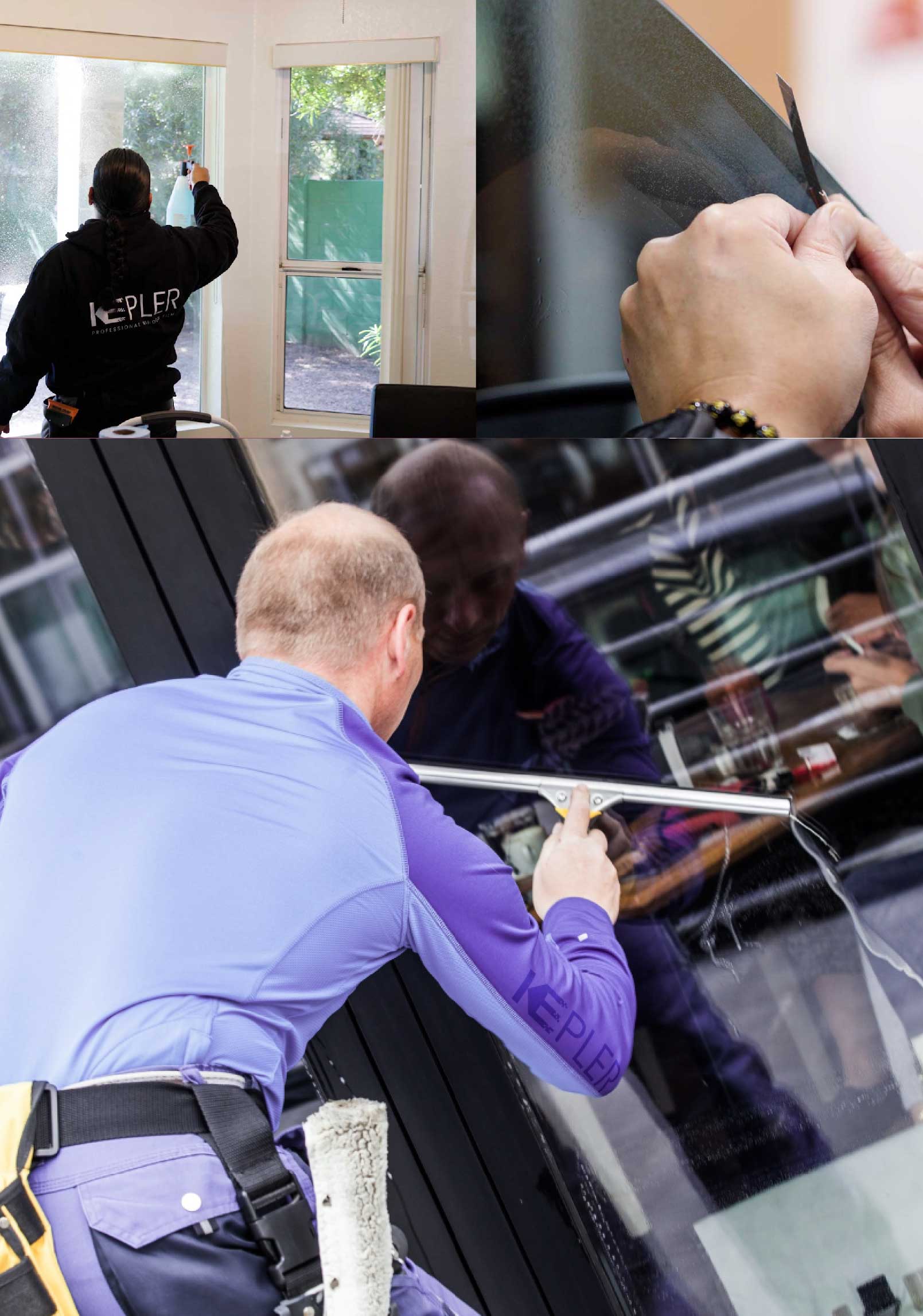 Kepler Expert Applying Anti-Graffiti Window Film to a Severna Park Shop Front