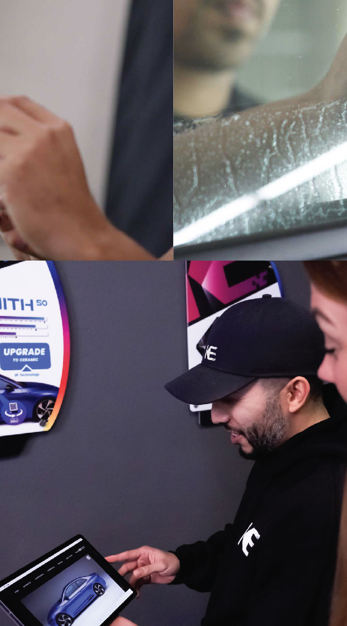 Kepler Dealer Showing Car Window Film Options to Customer in Cranford, New Jersey