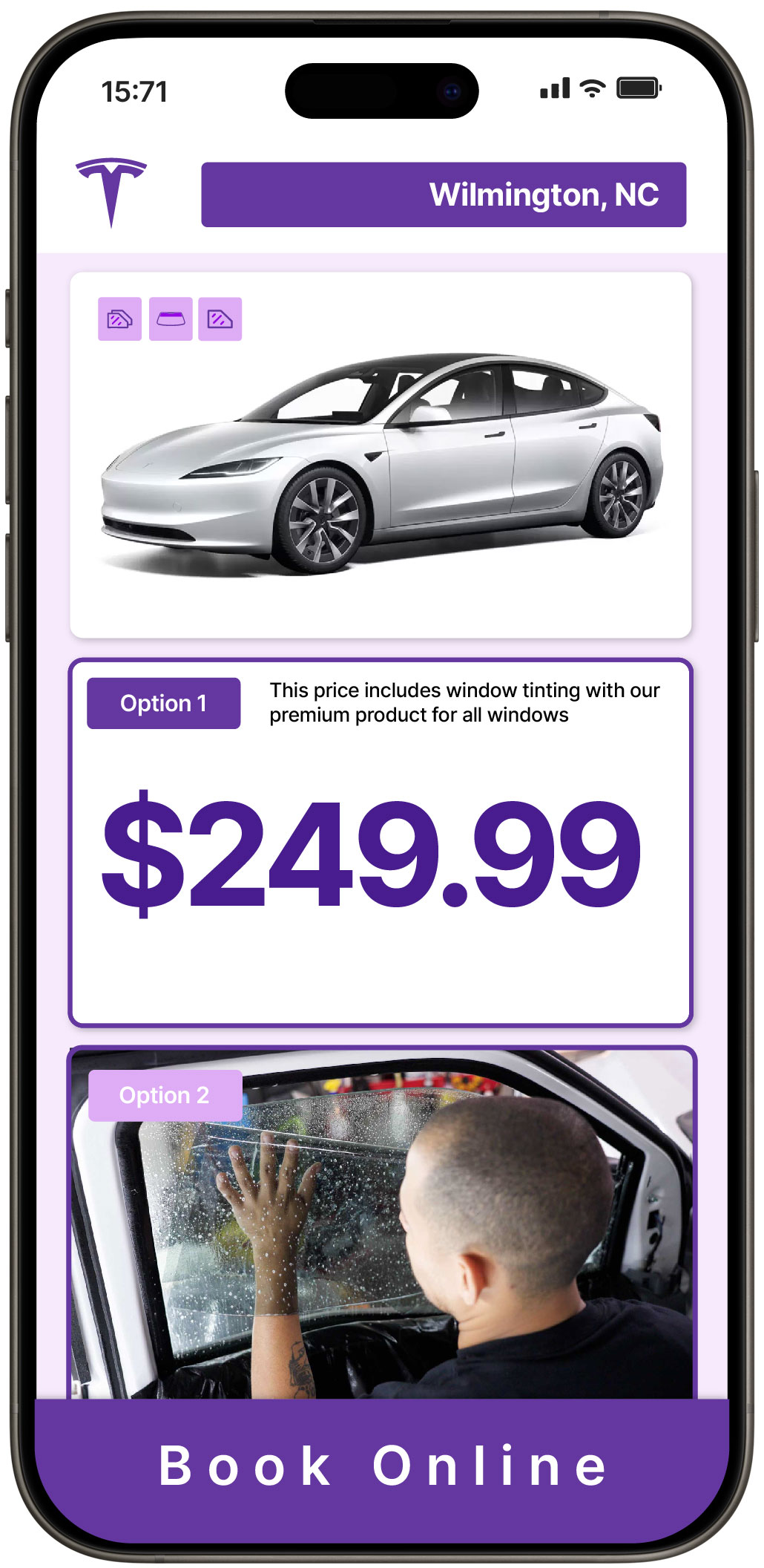 View Reasonable Tesla Window Tinting Prices in Wilmington, North Carolina