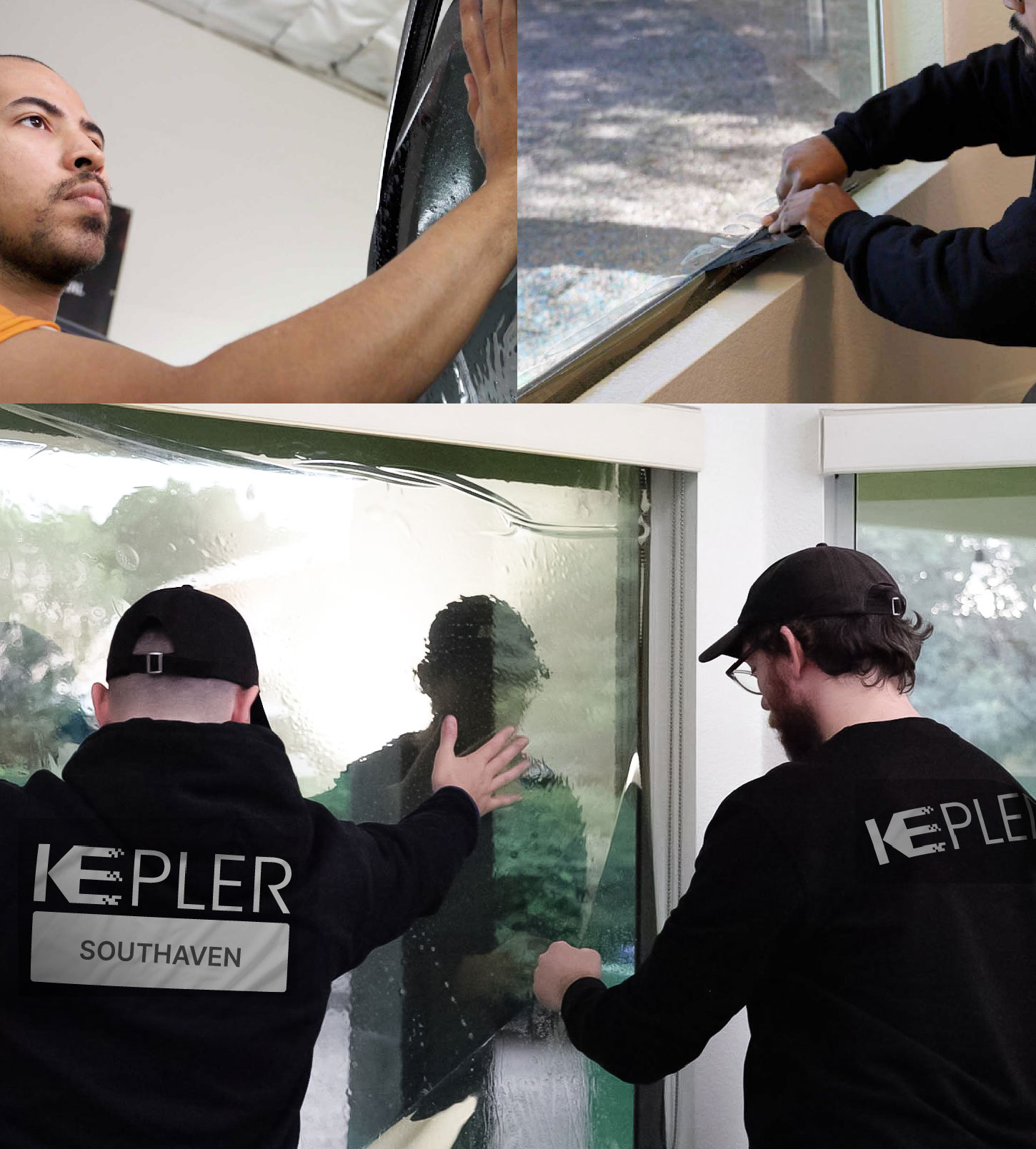 Expert Technician Fitting Advanced Window Tint to Home in Southaven