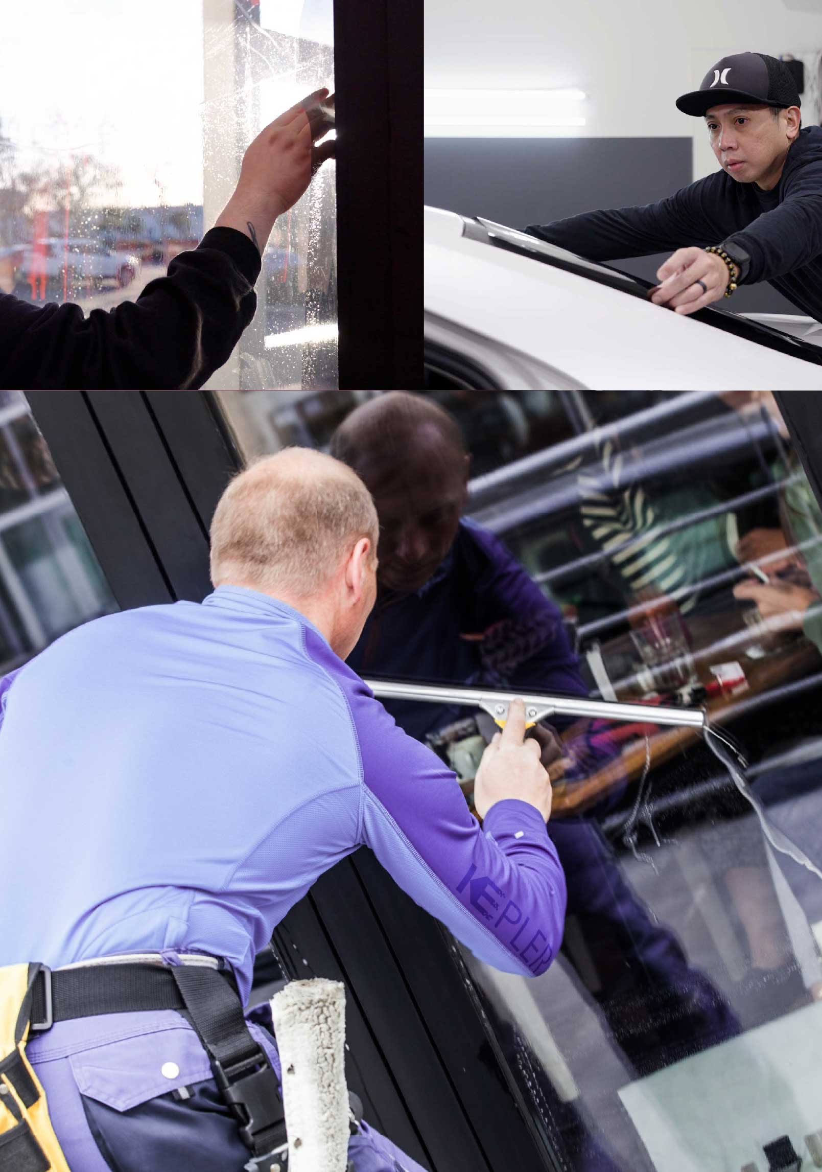 Kepler Expert Applying Anti-Graffiti Window Film to a Bayside Shop Front