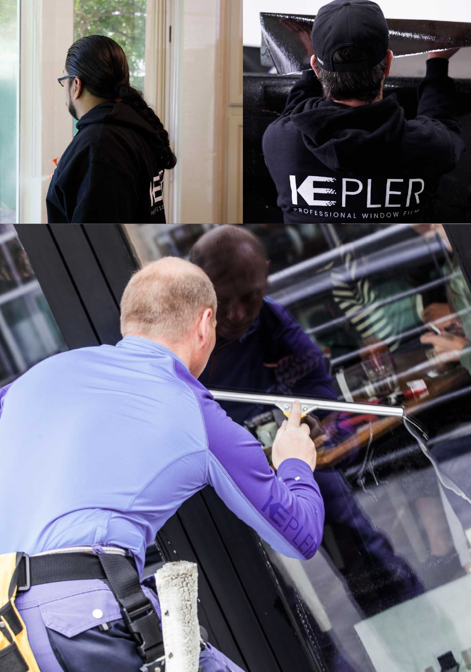 Kepler Skilled Applying Anti-Graffiti Window Film to a Libertyville Shop Front