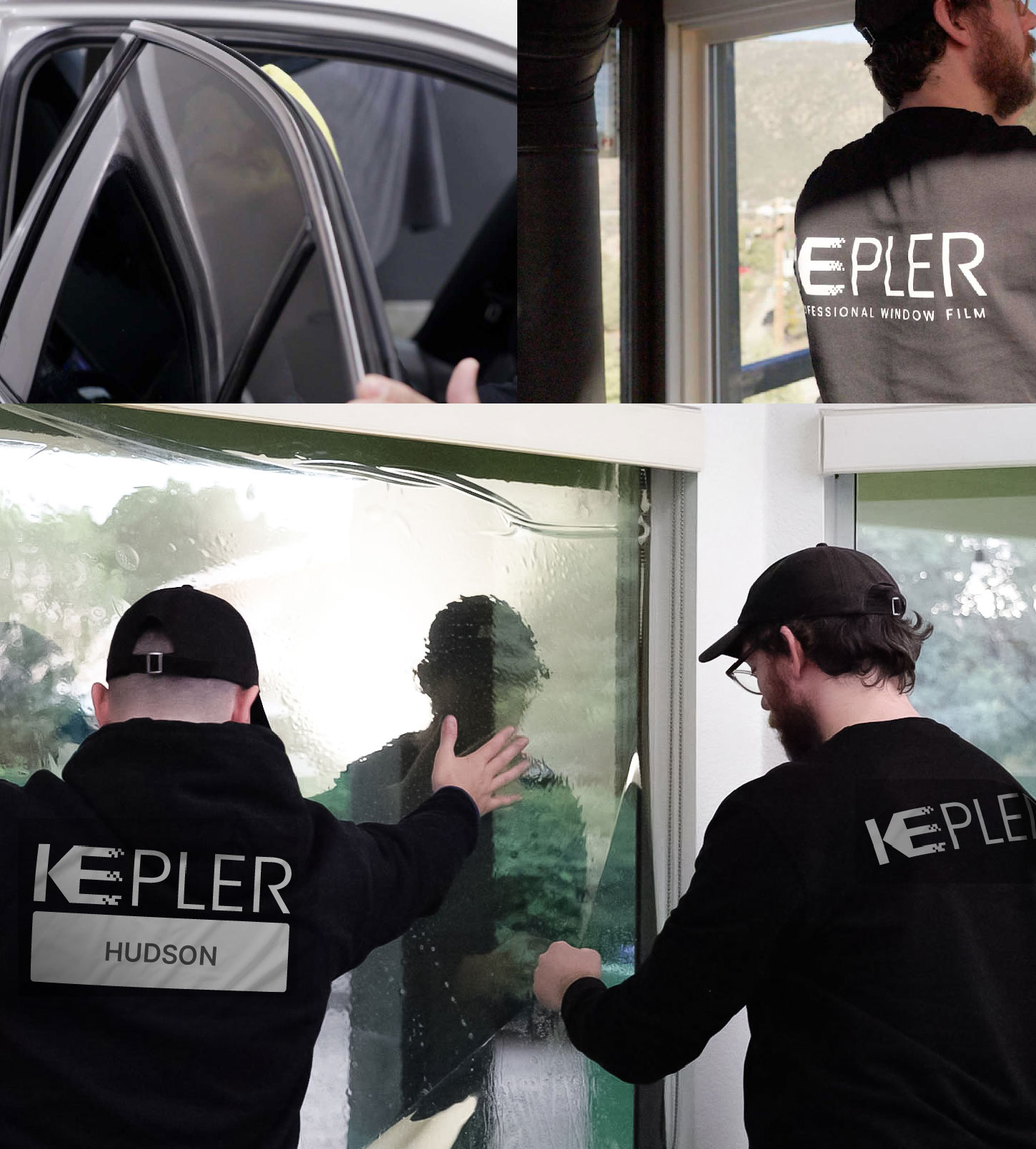 Kepler Technician Installing Advanced Window Tint to Home in Hudson