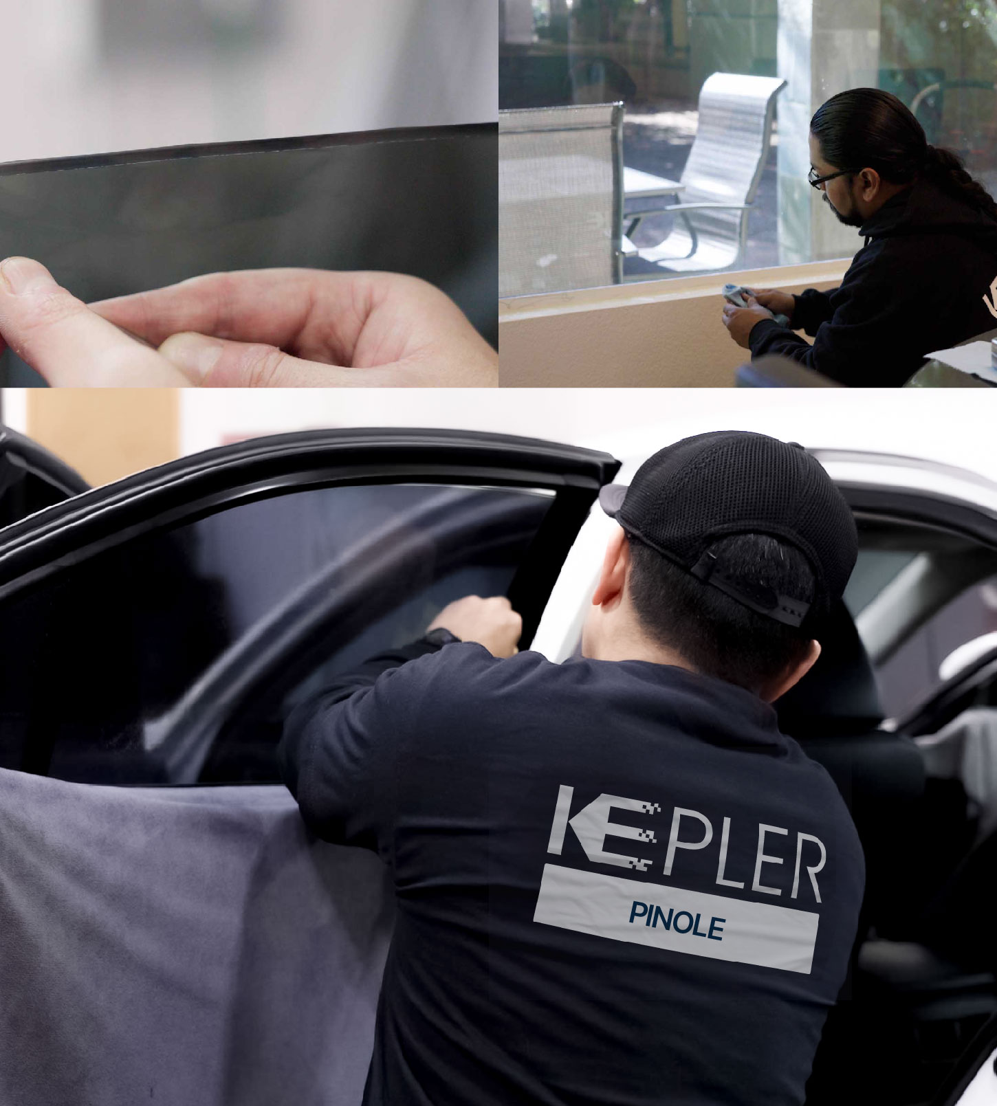 Automotive Window Tinting Expert Applying Film in Pinole, California