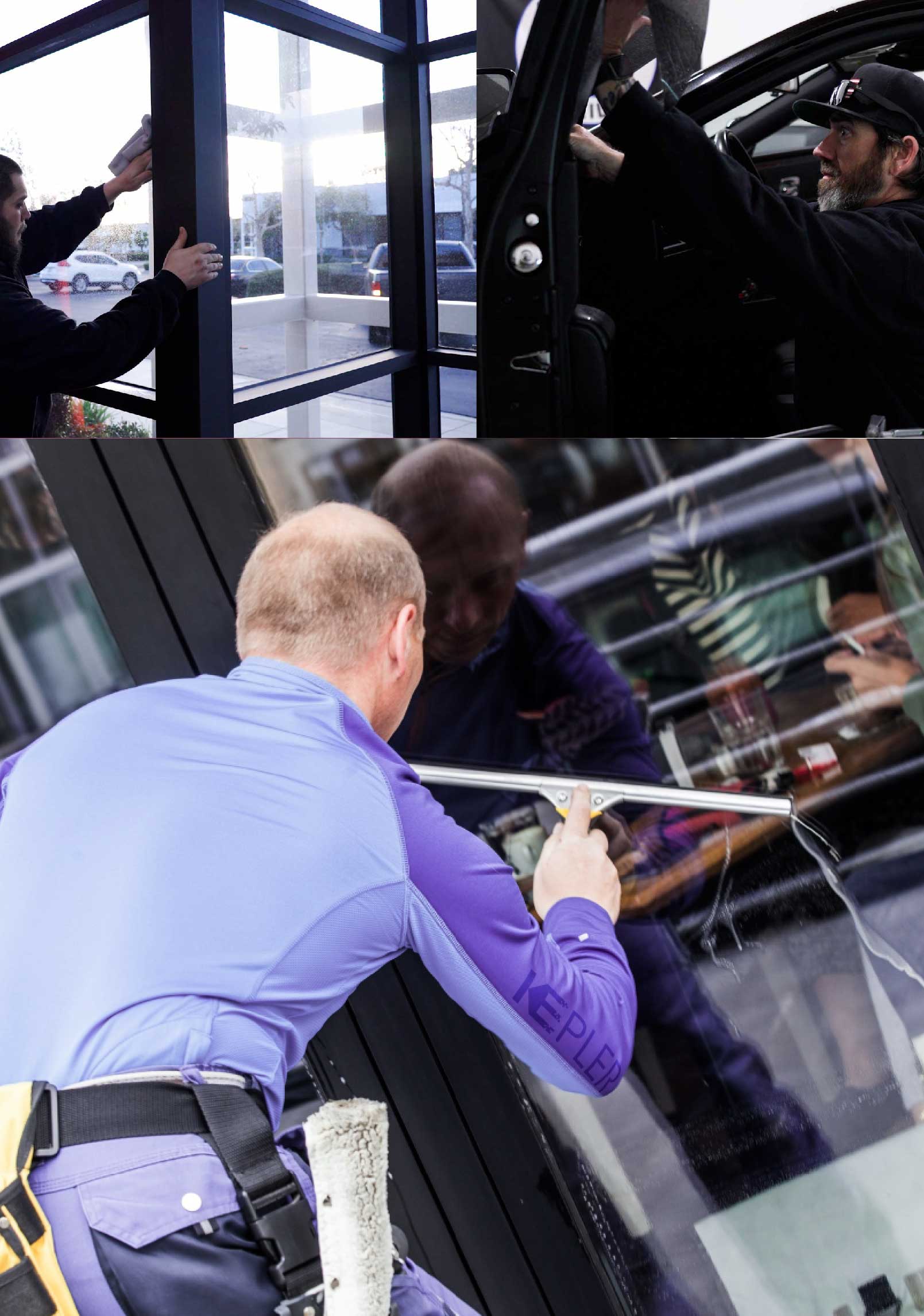 Kepler Professional Applying Anti-Graffiti Window Film to a Bartow Shop Front