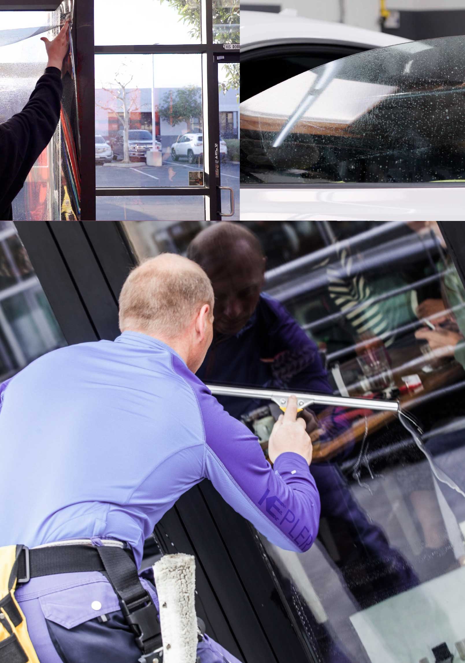 Kepler Professional Applying Anti-Graffiti Window Film to a Hannibal Shop Front