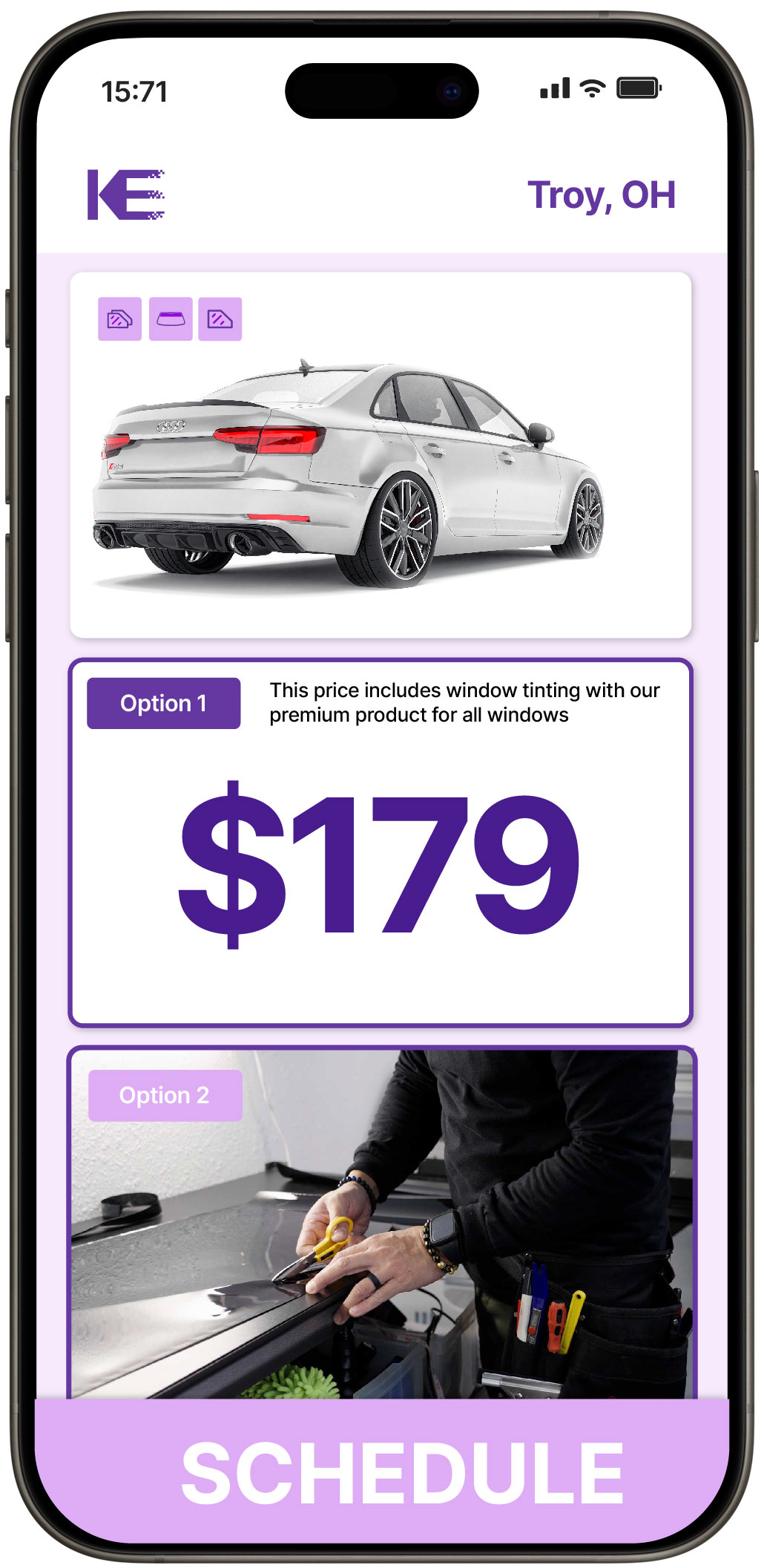 View Competitive Car Window Tinting Rates in Troy, Ohio