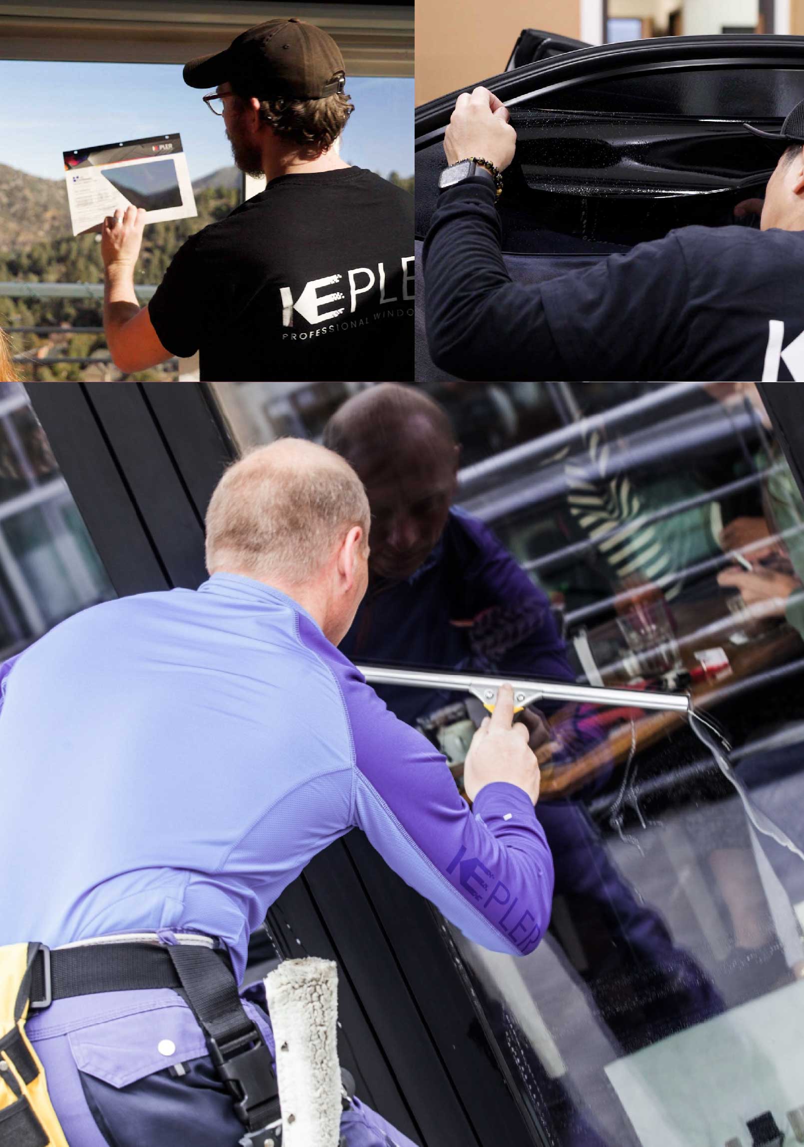 Kepler Professional Applying Anti-Graffiti Window Film to a Ballouville Shop Front