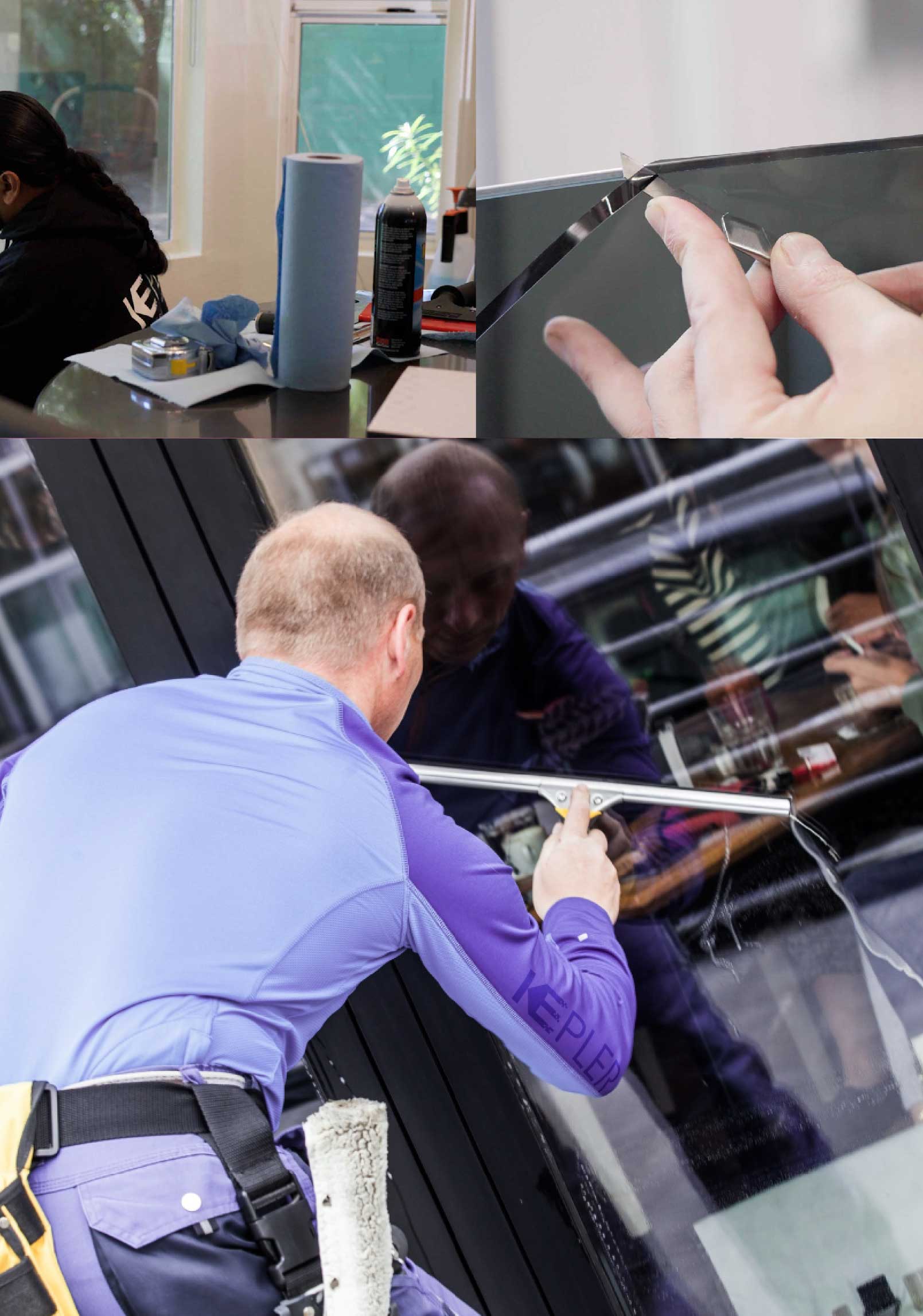 Kepler Expert Applying Anti-Graffiti Window Film to a Hercules Shop Front