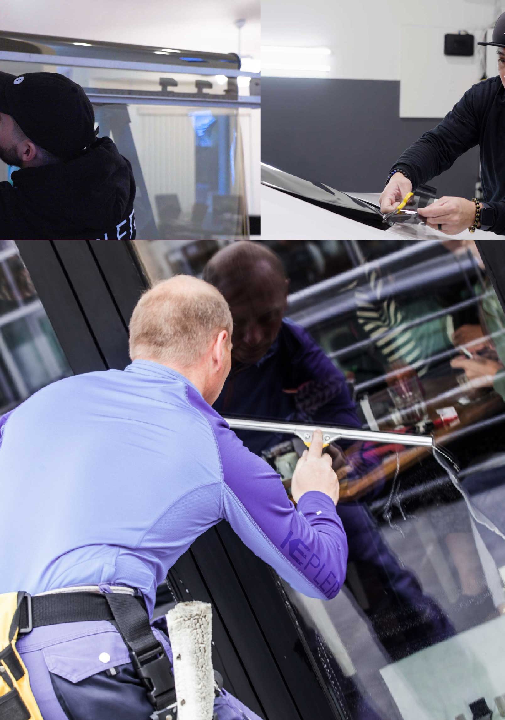 Kepler Professional Applying Anti-Graffiti Window Film to a Mineral Wells Shop Front