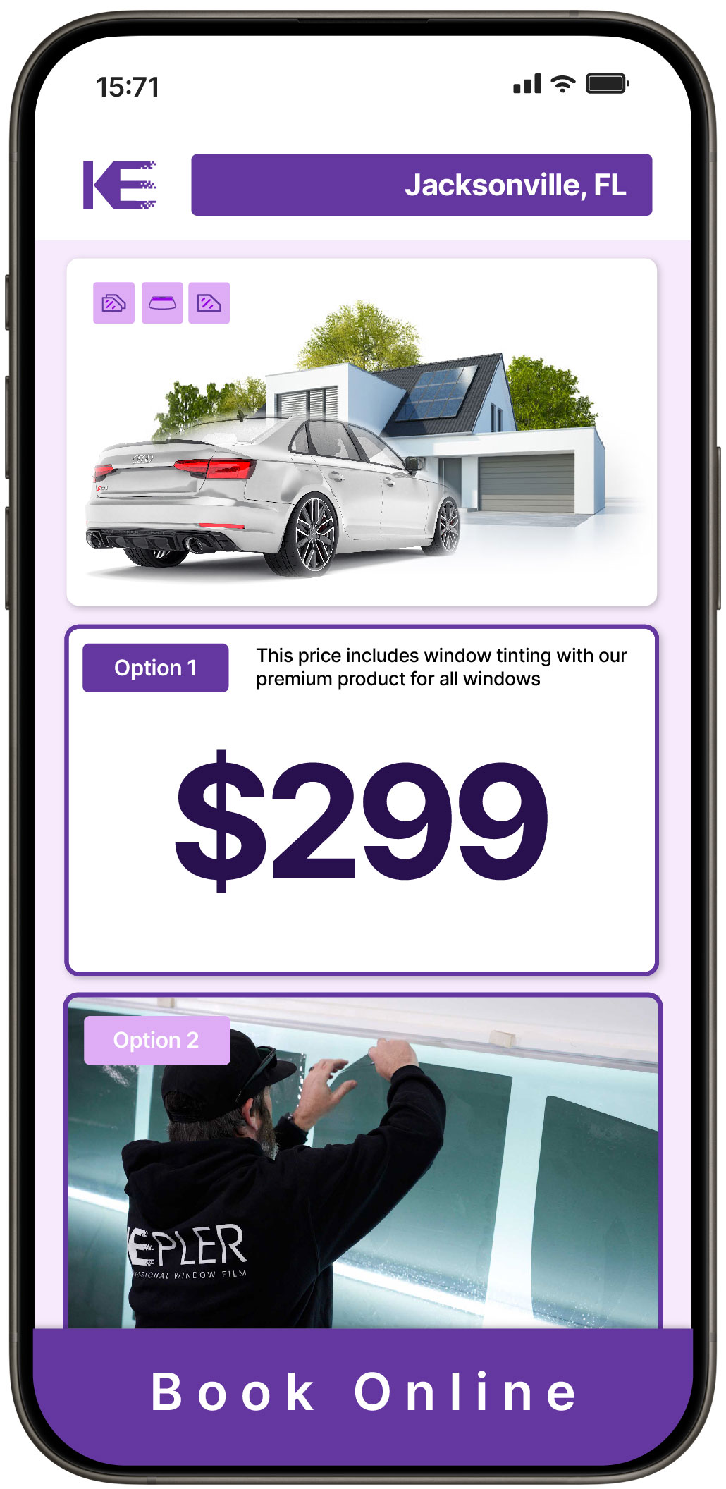 View Competitive Tesla Window Tinting Rates in Jacksonville, Florida