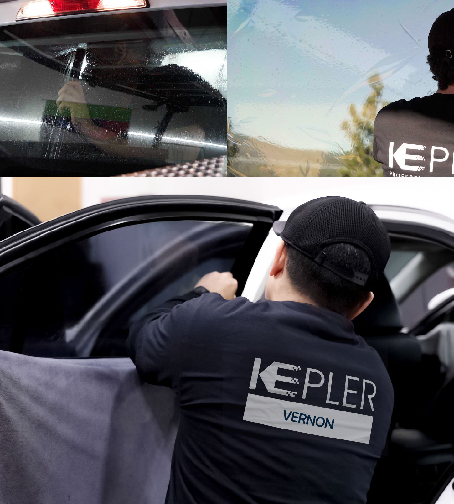 Automotive Window Tinting Expert Applying Film in Vernon, New Jersey