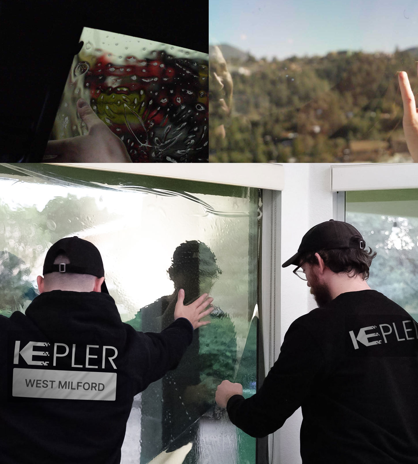 Kepler Technician Fitting High-tech Window Tint to Home in West Milford