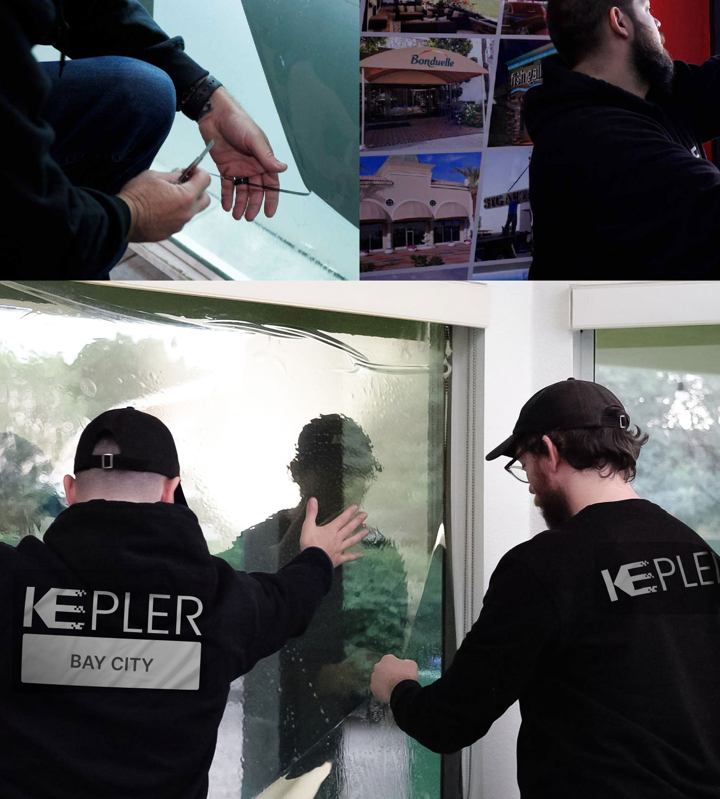 Kepler Technician Fitting Advanced Window Tint to Home in Bay City