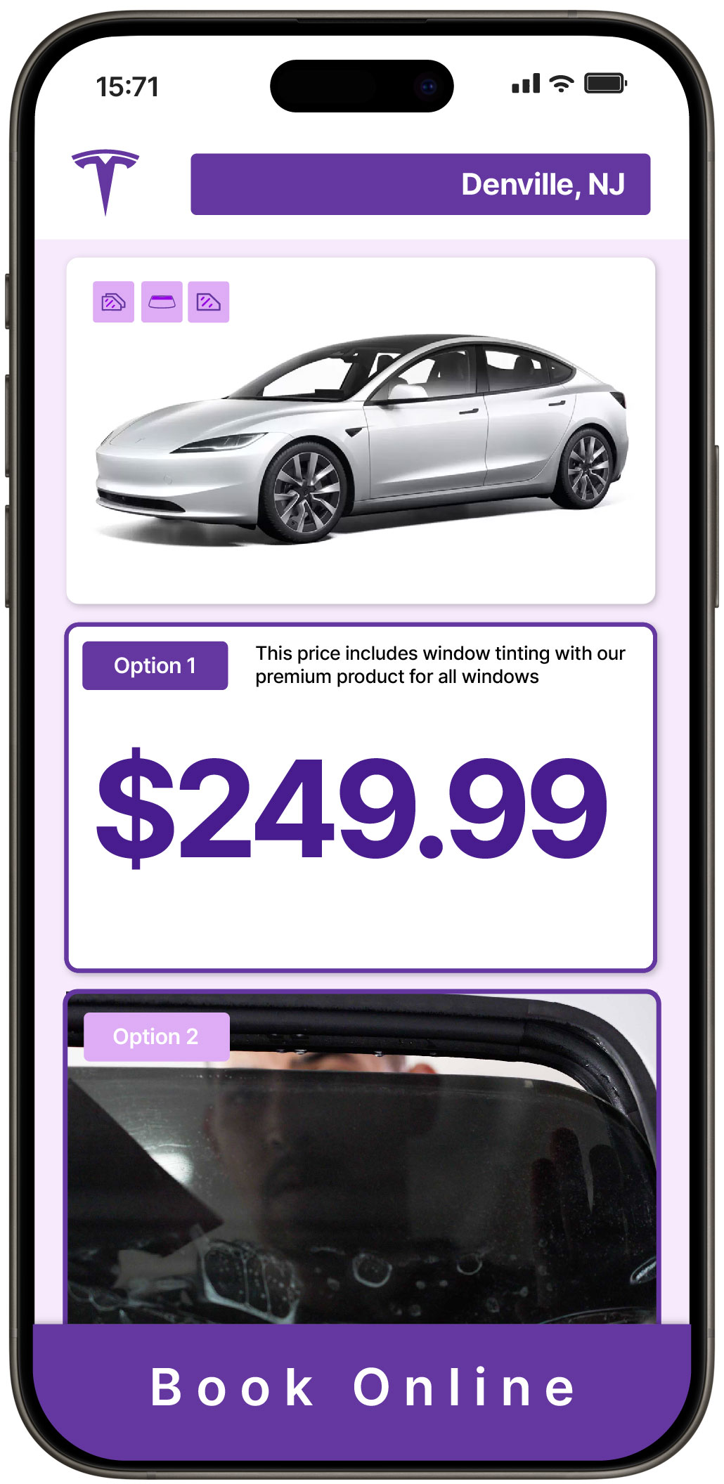 View Reasonable Tesla Window Tinting Costs in Denville, New Jersey