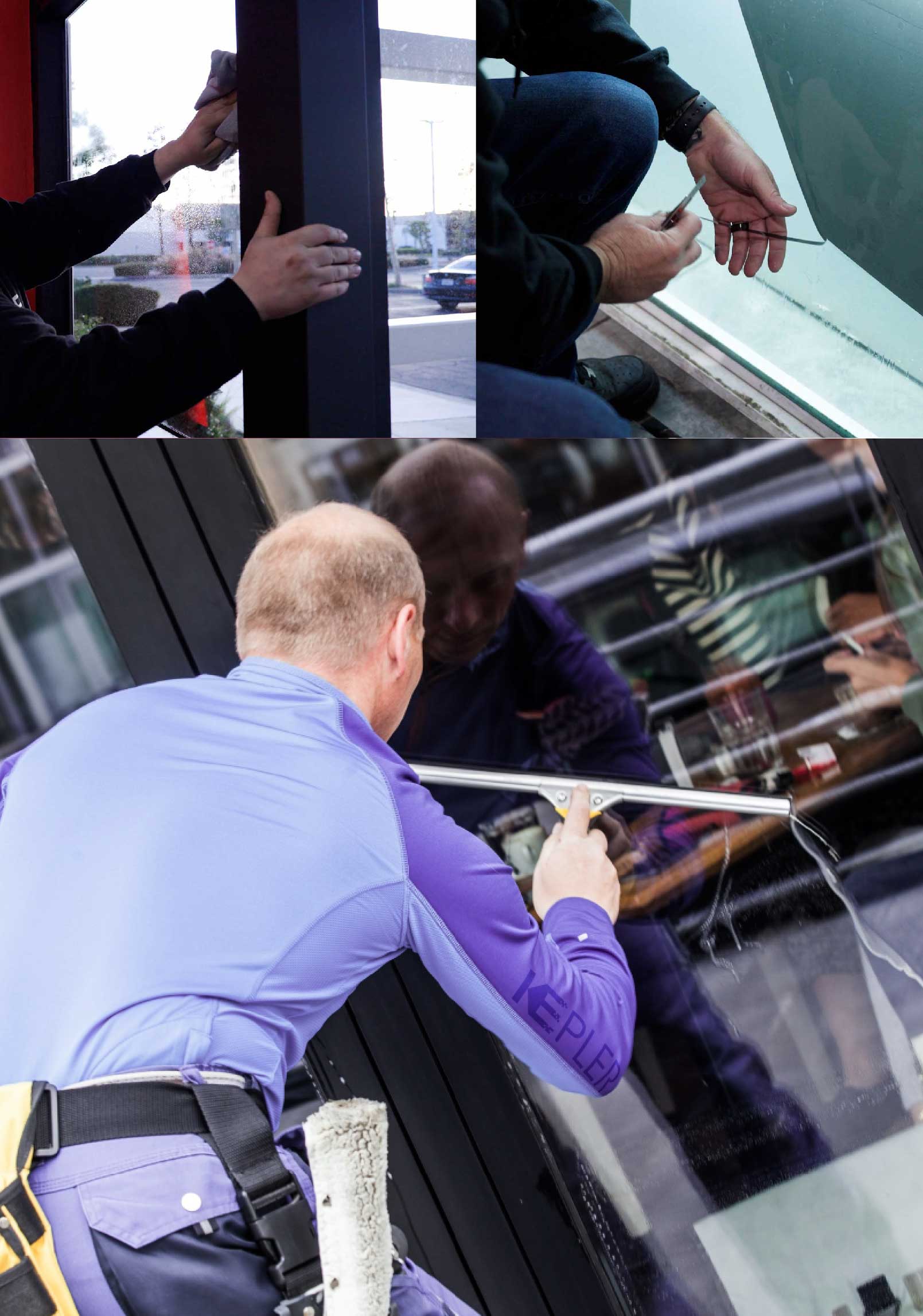 Kepler Professional Applying Anti-Graffiti Window Film to a Winthrop Shop Front