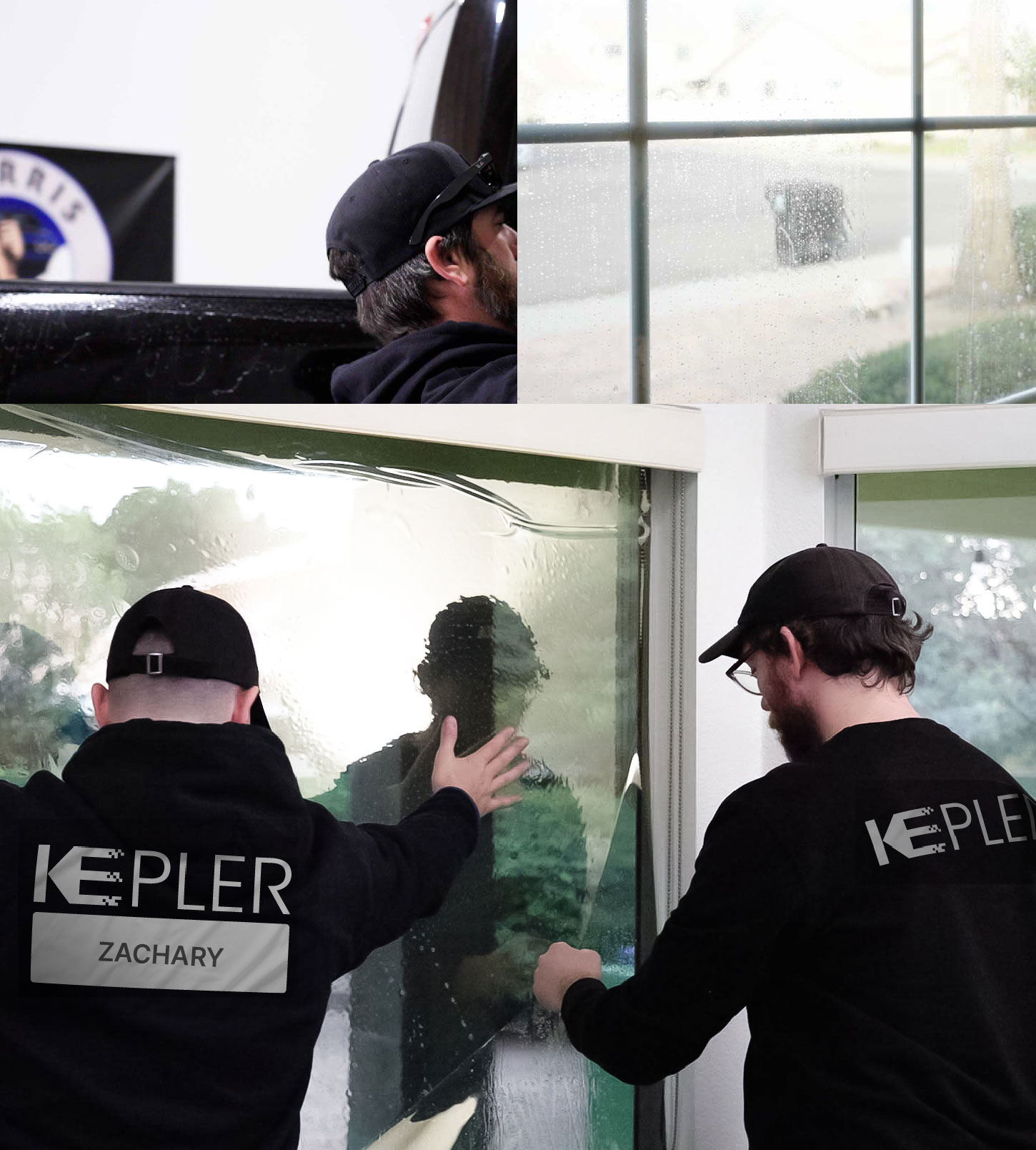 Expert Technician Installing Advanced Window Tint to Home in Zachary
