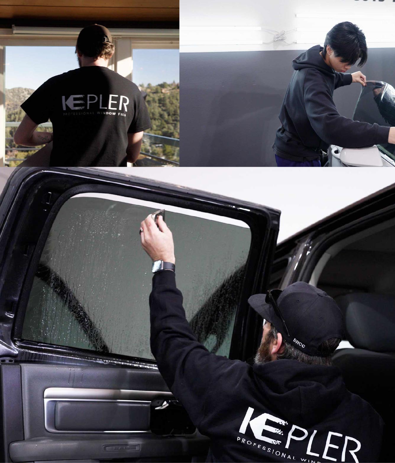 Kepler Window Tinting Specialists at Work in Upland, California