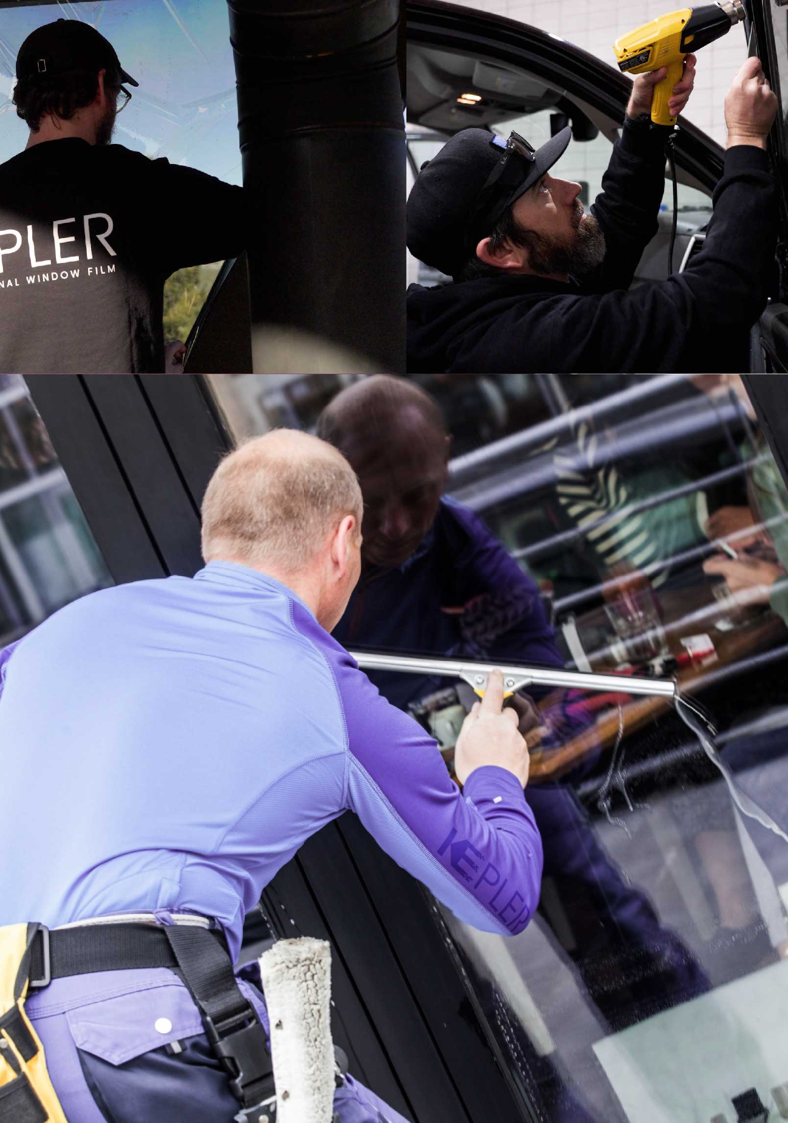 Kepler Professional Applying Anti-Graffiti Window Film to a Bergenfield Shop Front