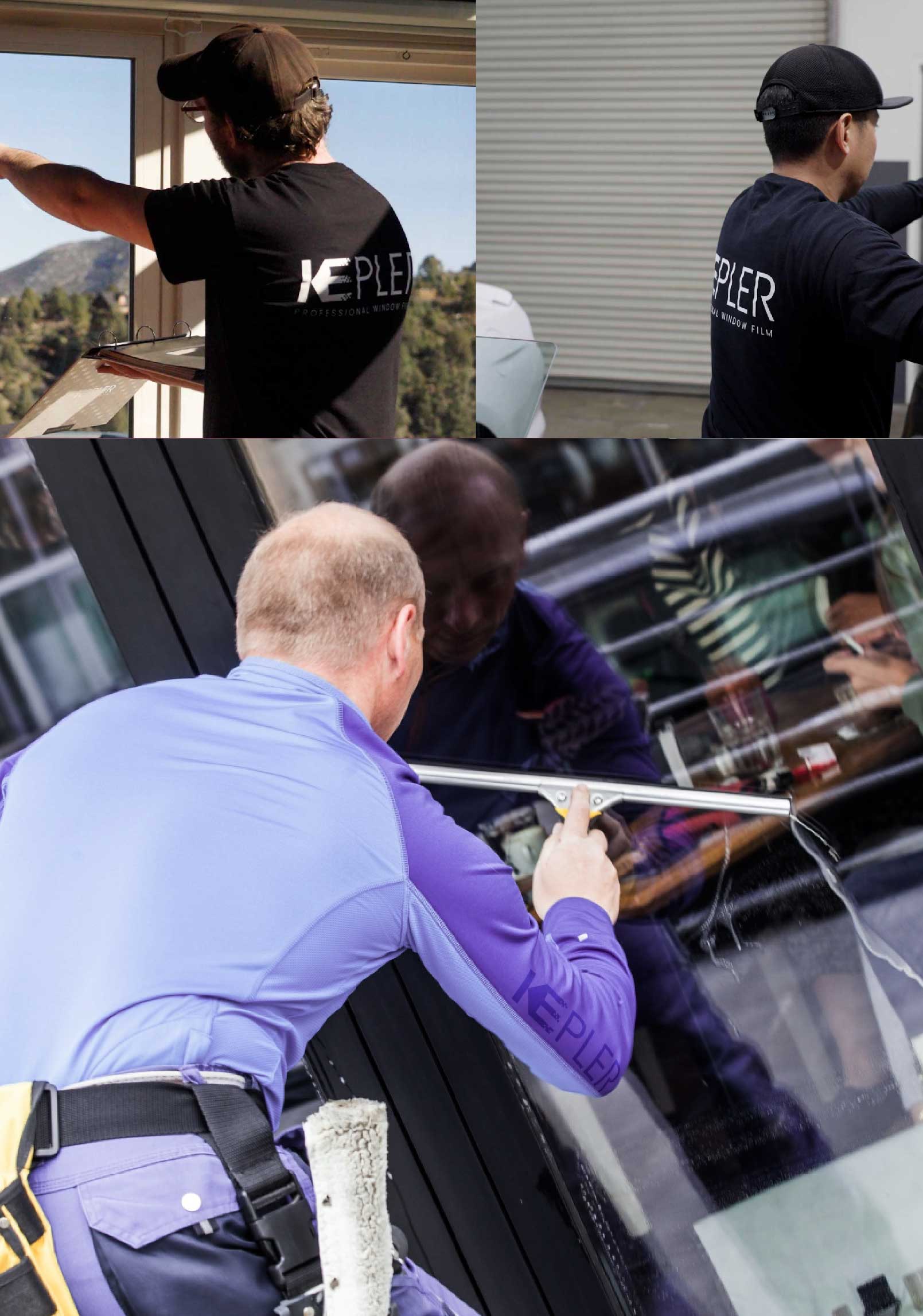 Kepler Skilled Applying Anti-Graffiti Window Film to a Glen Oaks Shop Front