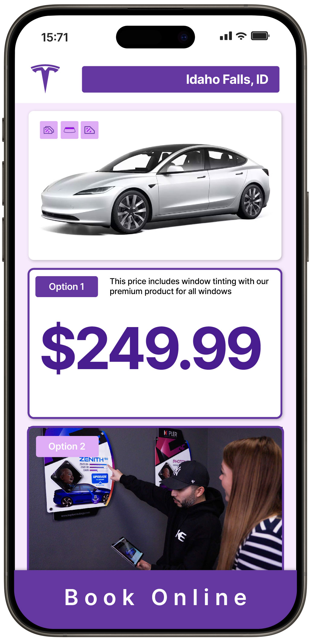 View Affordable Tesla Window Tinting Costs in Twin Falls, Idaho