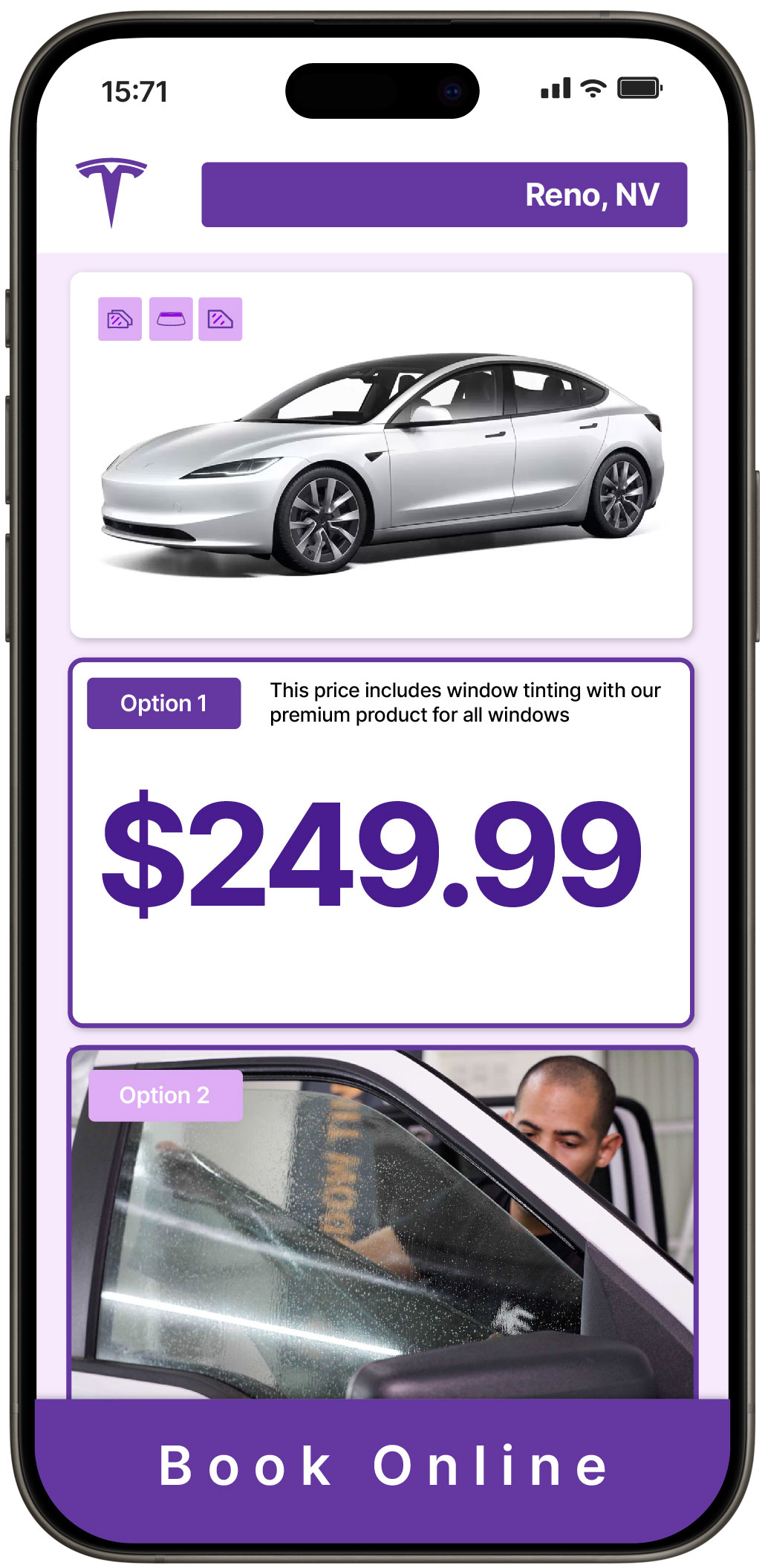 View Competitive Tesla Window Tinting Costs in Reno, Nevada