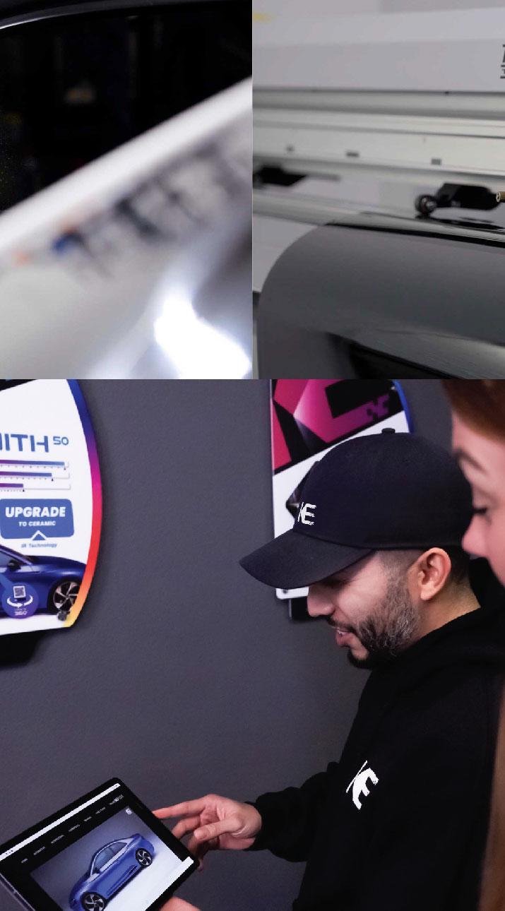 Kepler Dealer Showing Car Window Film Options to Customer in South Pasadena, California