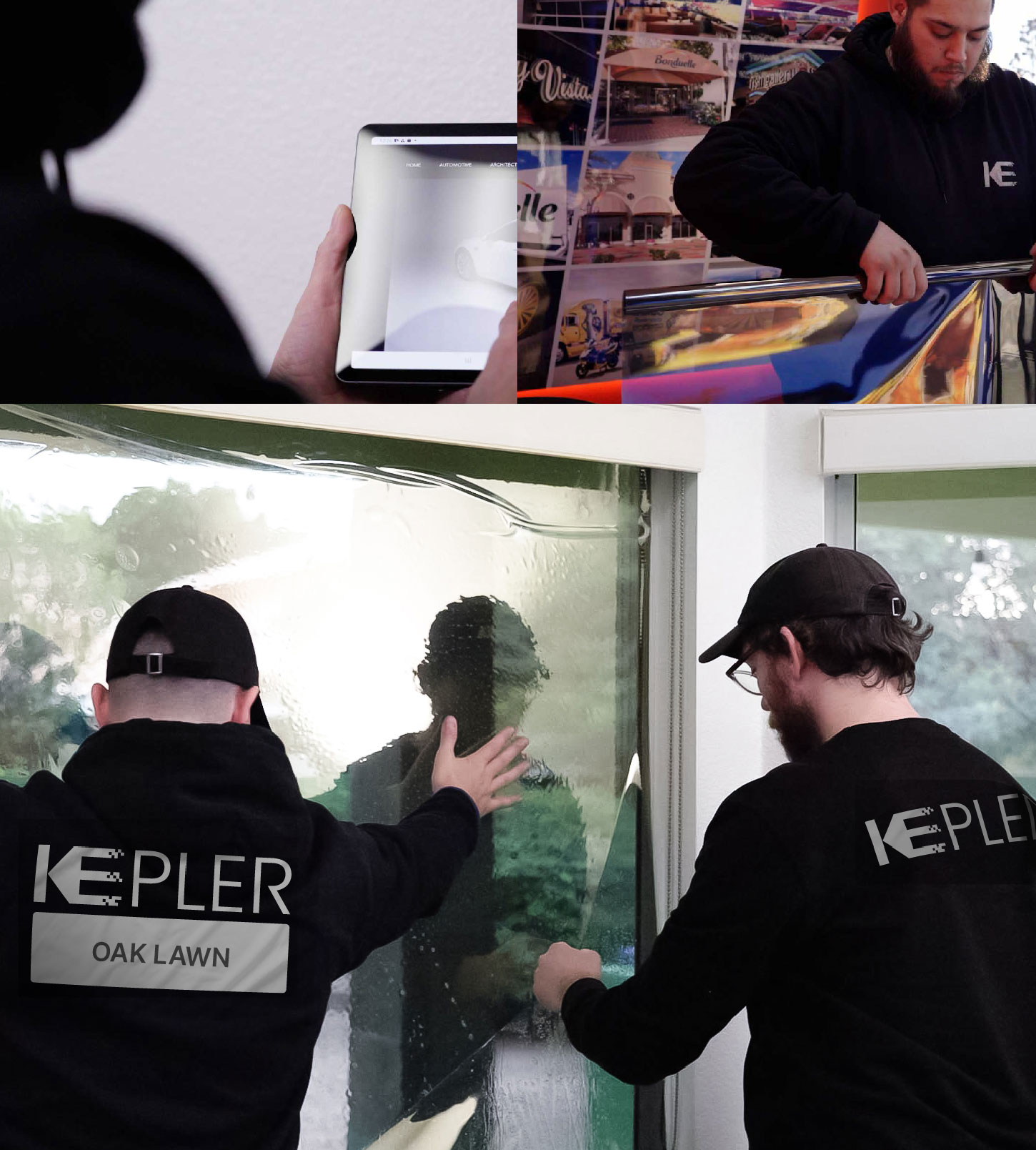 Kepler Technician Installing High-tech Window Tint to Home in Oak Lawn
