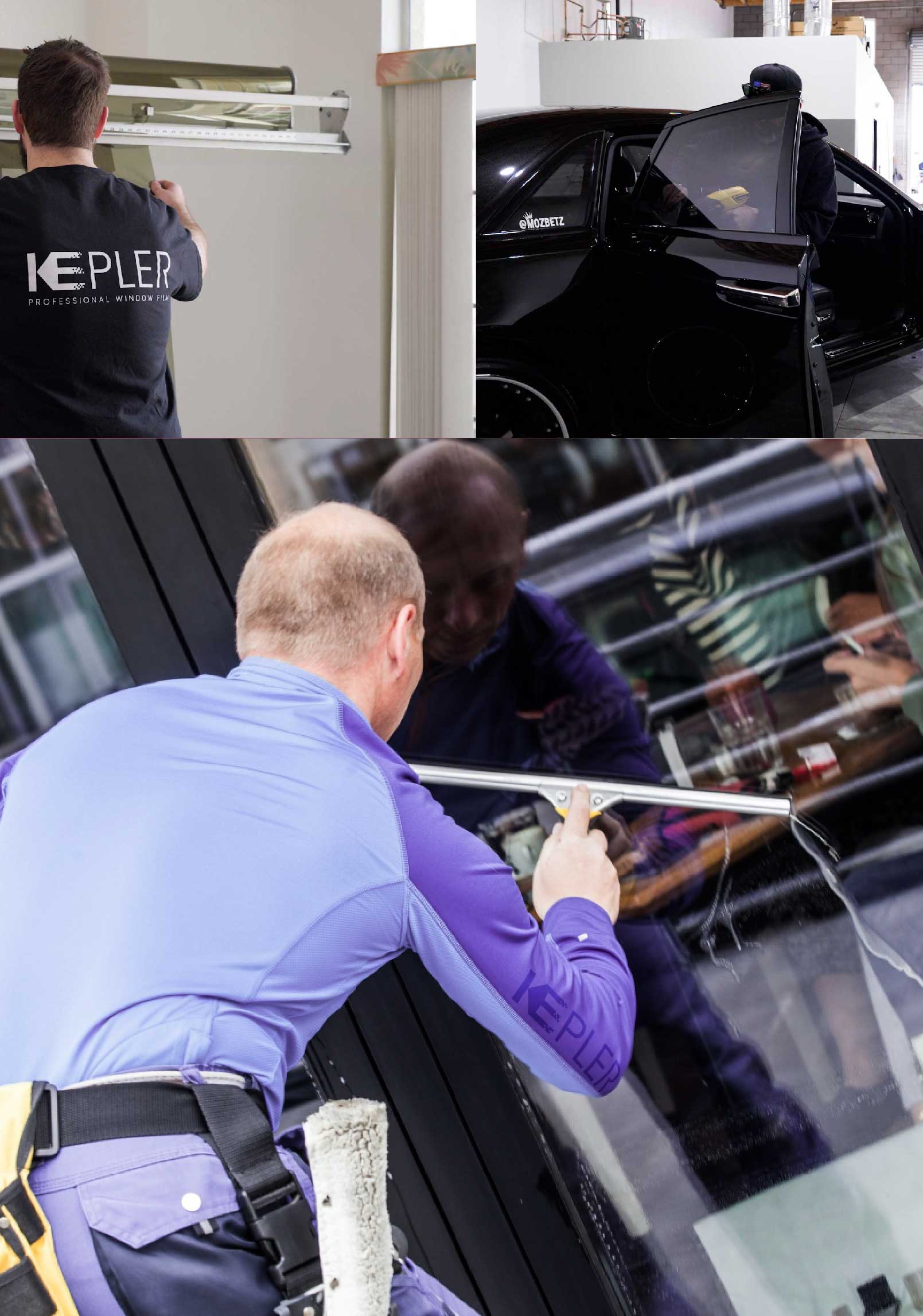 Kepler Skilled Applying Anti-Graffiti Window Film to a Folsom Shop Front