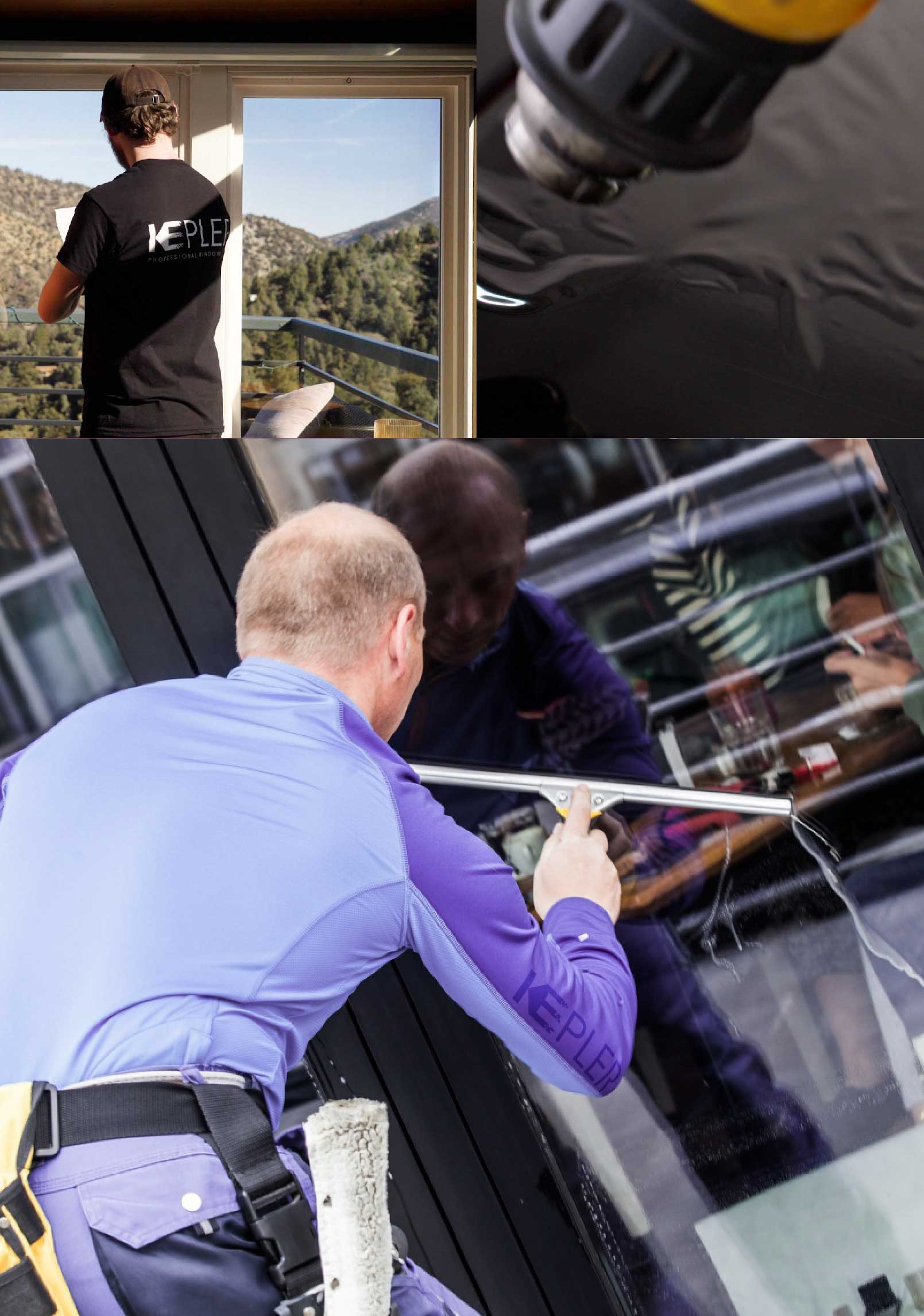 Kepler Skilled Applying Anti-Graffiti Window Film to a Tewksbury Shop Front