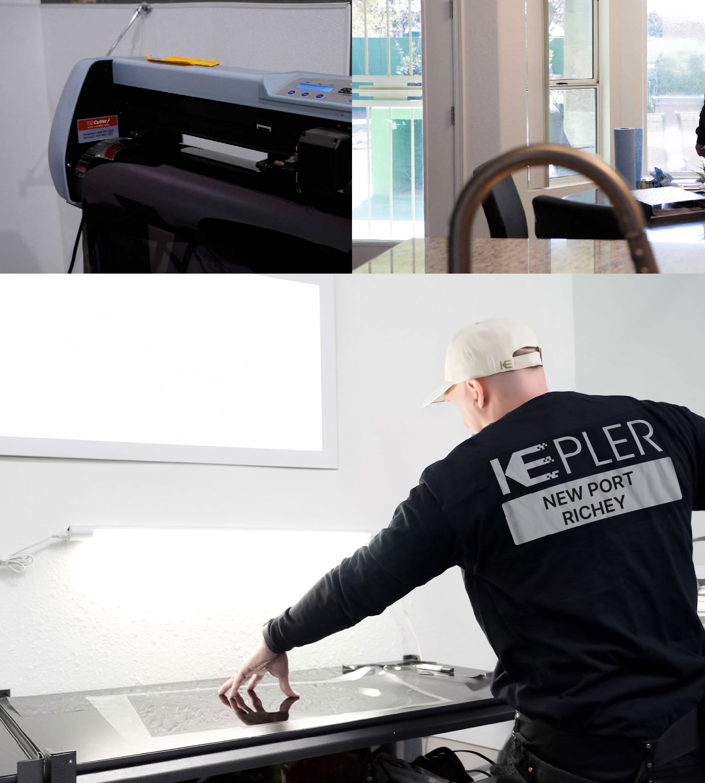 Window Tinting Specialist Cutting Film in New Port Richey, Florida