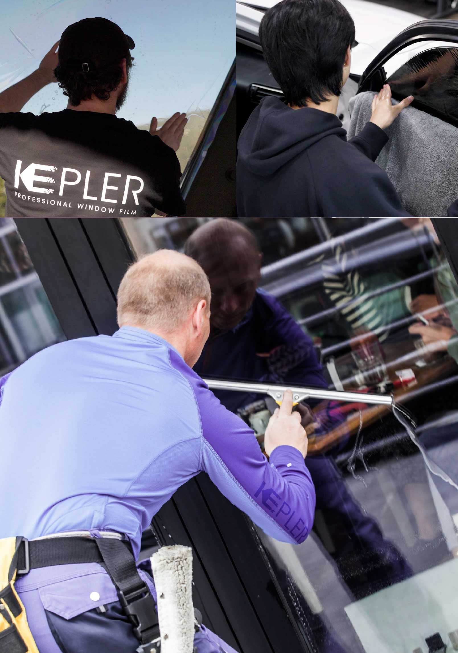 Kepler Professional Applying Anti-Graffiti Window Film to a Coram Shop Front