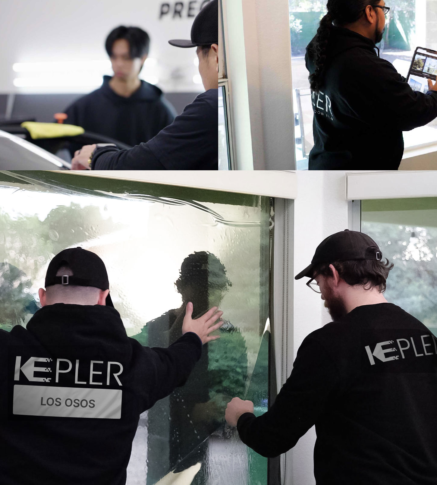 Expert Technician Installing Advanced Window Tint to Home in Los Osos