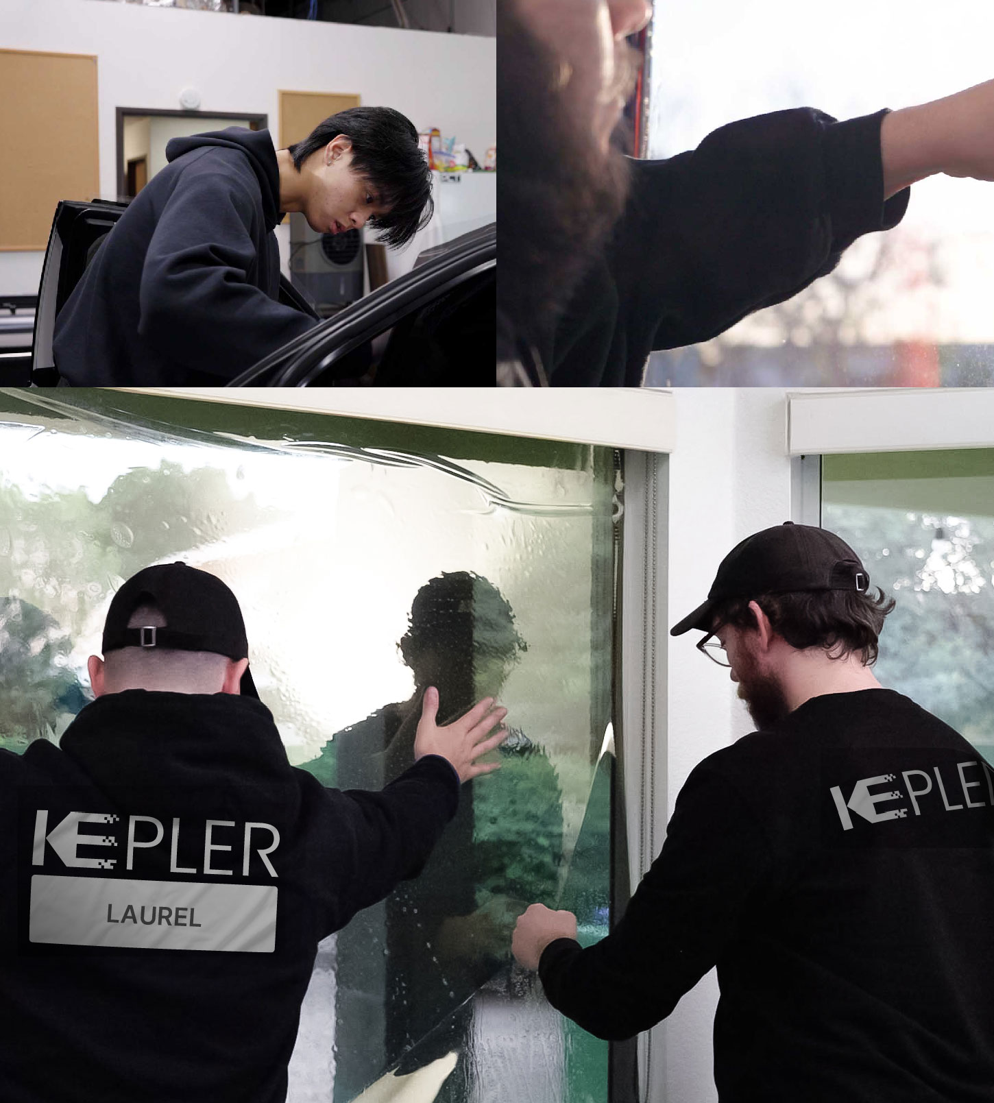 Kepler Technician Applying Advanced Window Tint to Home in Laurel